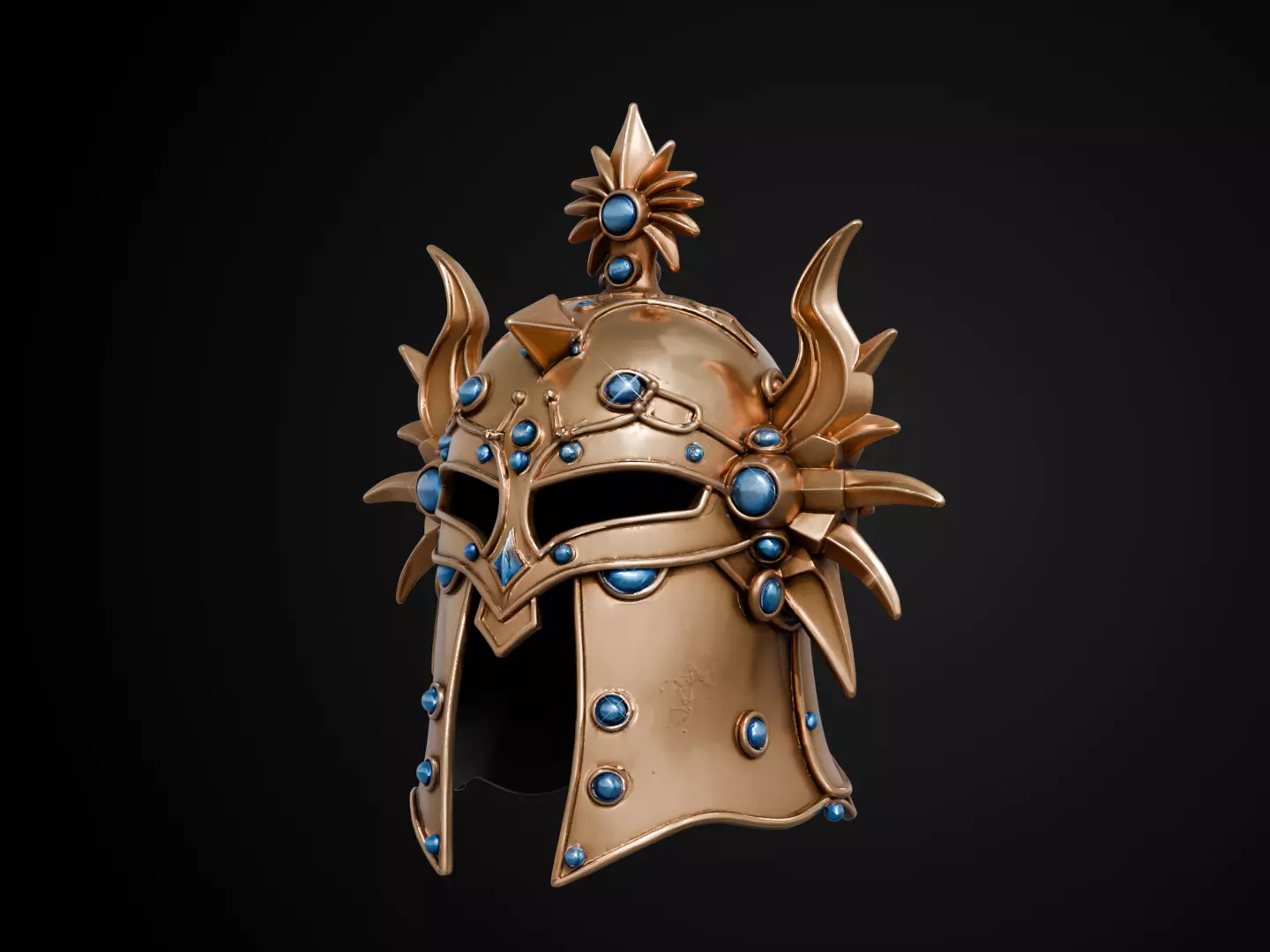 Stylized Egyptian Helmet - Sun Guard 3D print model_11