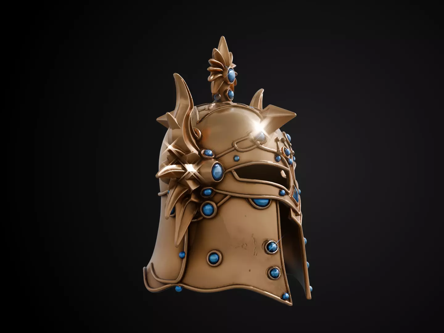 Stylized Egyptian Helmet - Sun Guard 3D print model_2