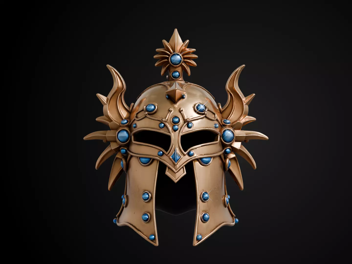 Stylized Egyptian Helmet - Sun Guard 3D print model_12