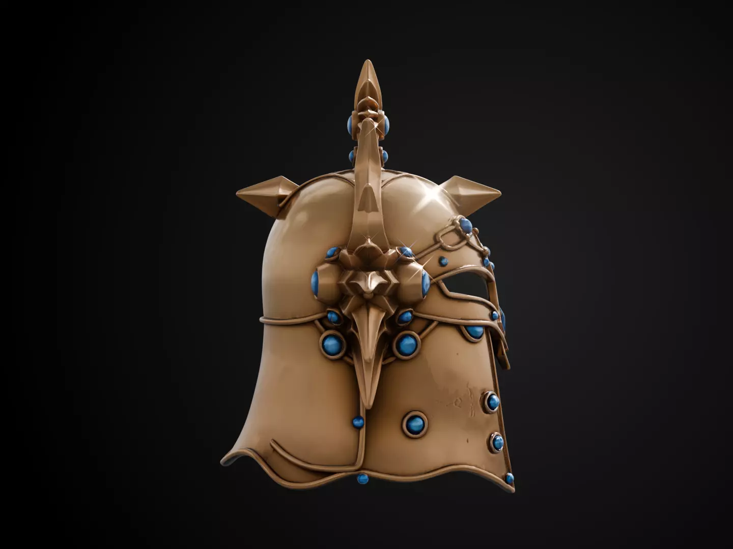 Stylized Egyptian Helmet - Sun Guard 3D print model_3