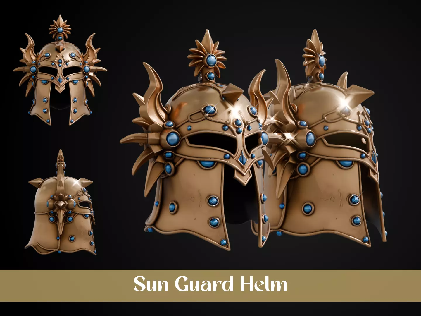 Stylized Egyptian Helmet - Sun Guard 3D print model_0