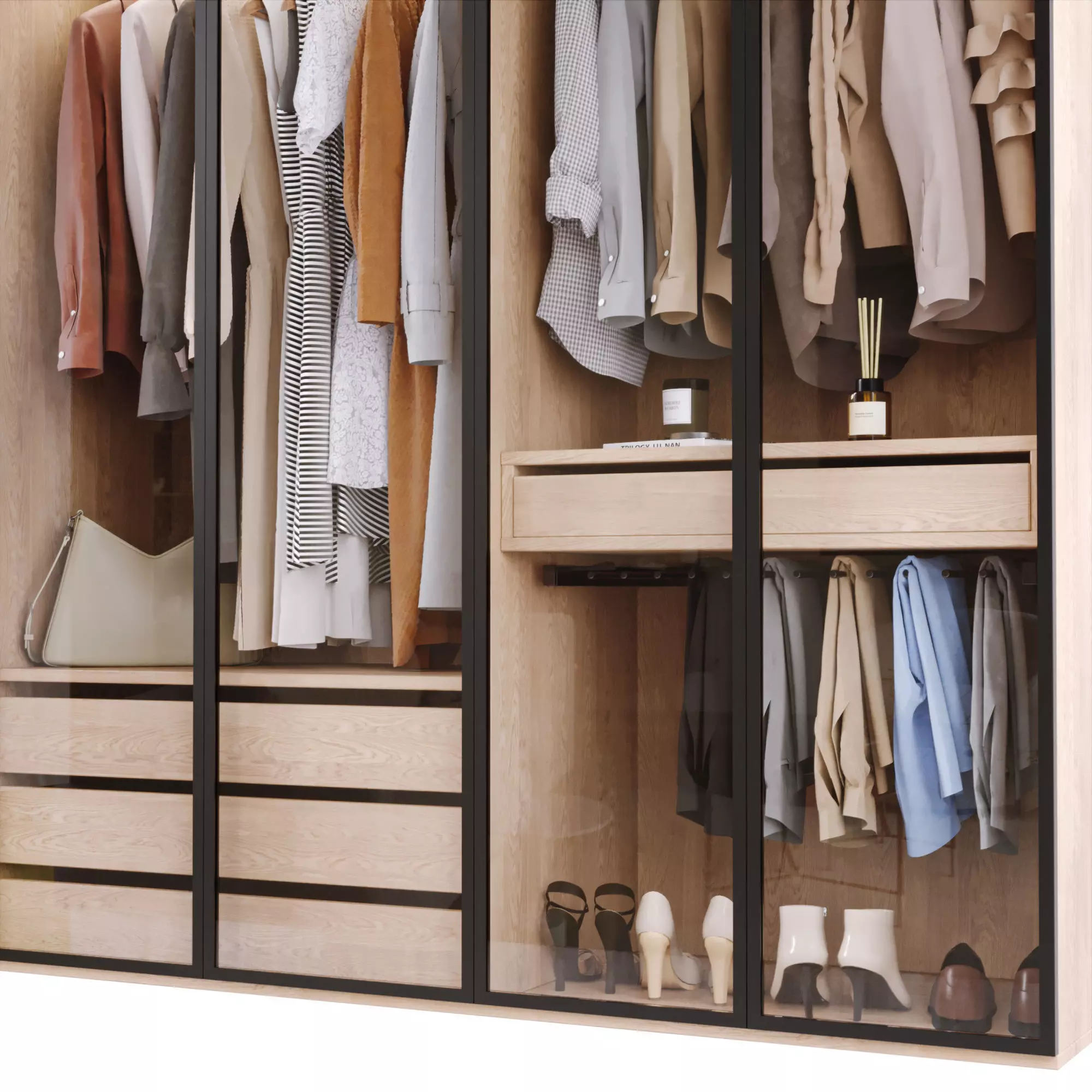 Wardrobe closet 3D model_2