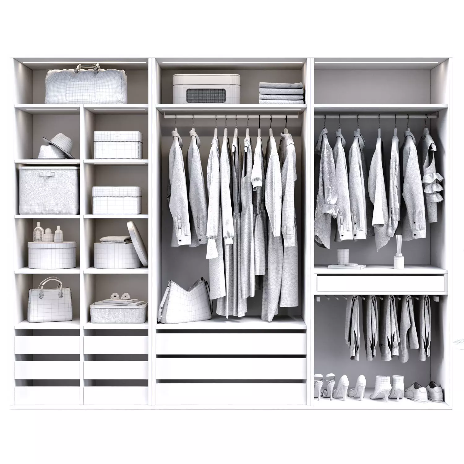 Wardrobe closet 3D model_4
