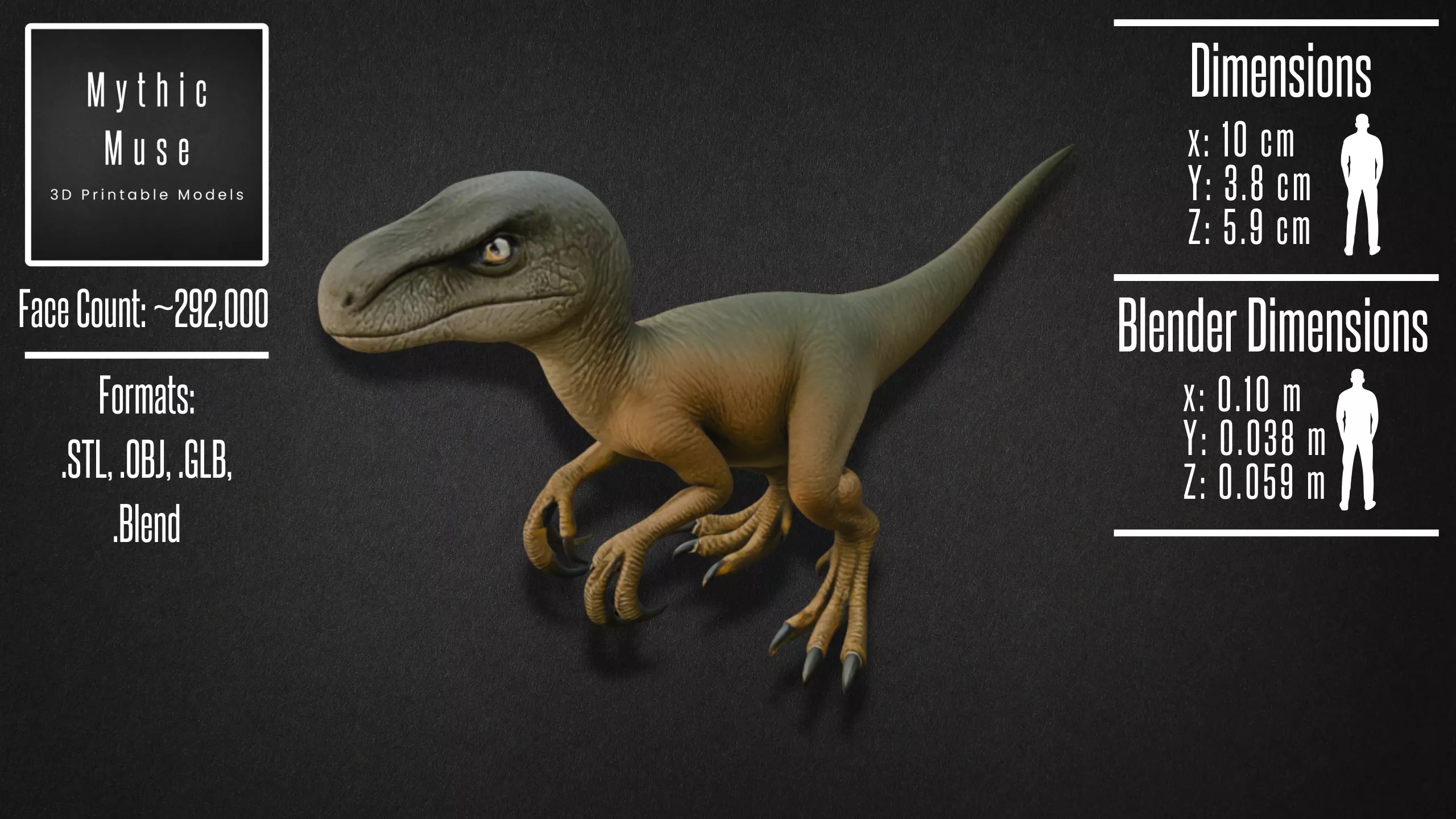 Realistic Velociraptor Model 3D model_1