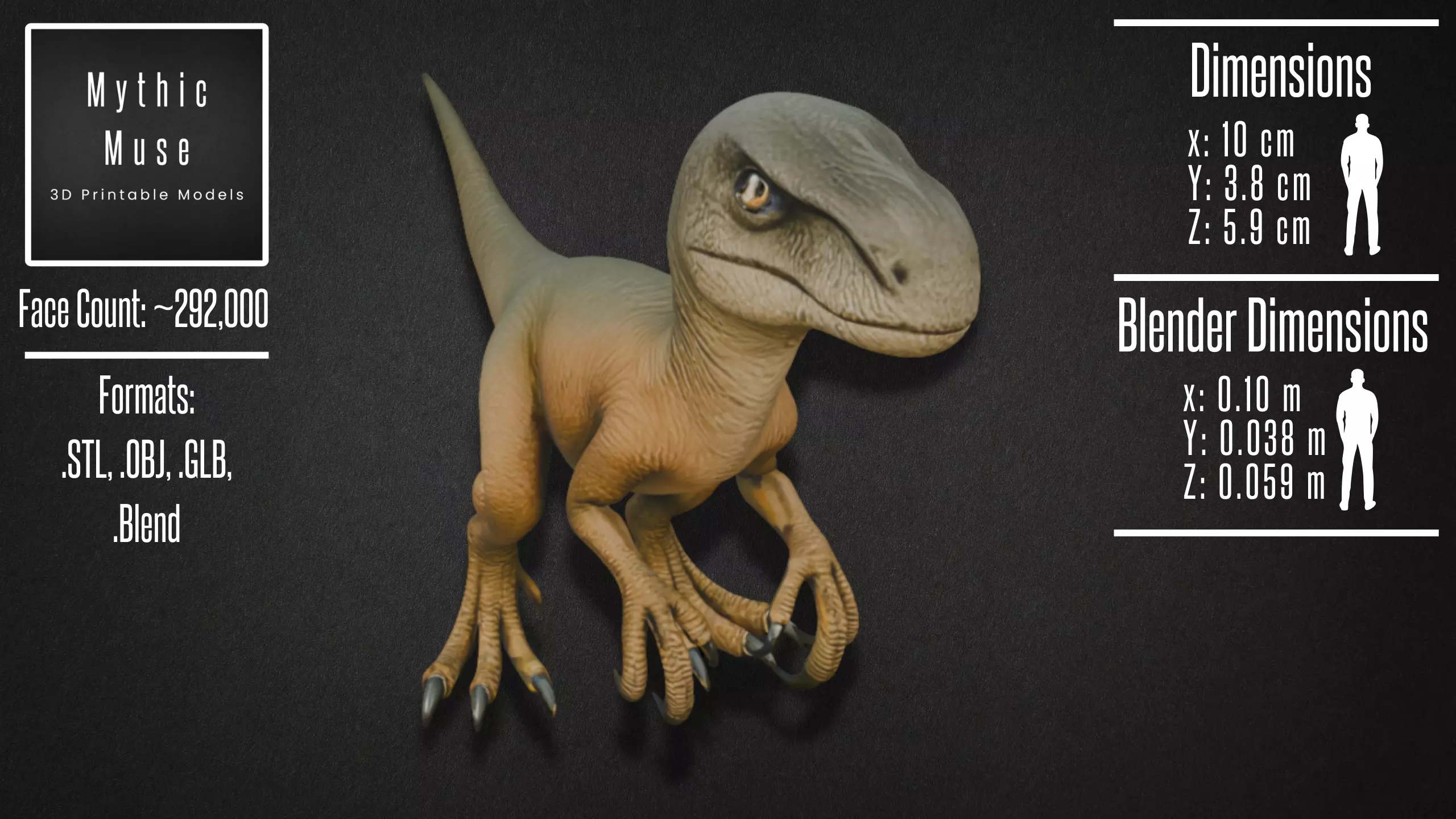 Realistic Velociraptor Model 3D model_2