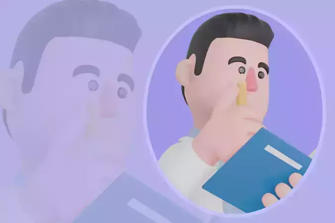 Stylized 3D Male Doctor Character - Cartoon Medical Thinker