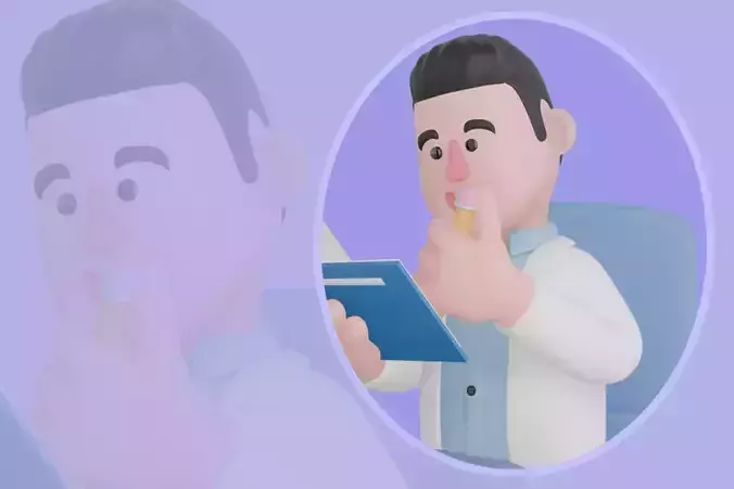 Stylized 3D Male Doctor Character - Cartoon Medical Reader