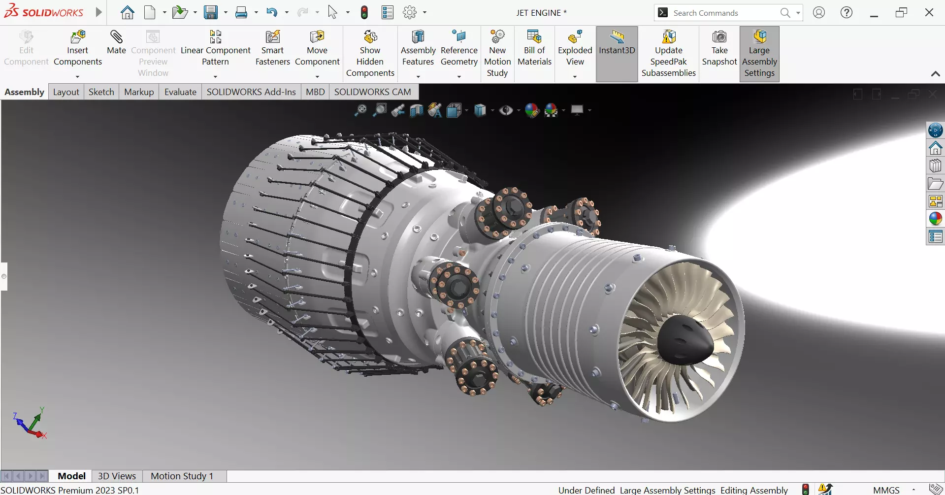 Textured Jet Engine 3D OBJ STL STEP FBX SolidWorks Renders 2D 3D model_7