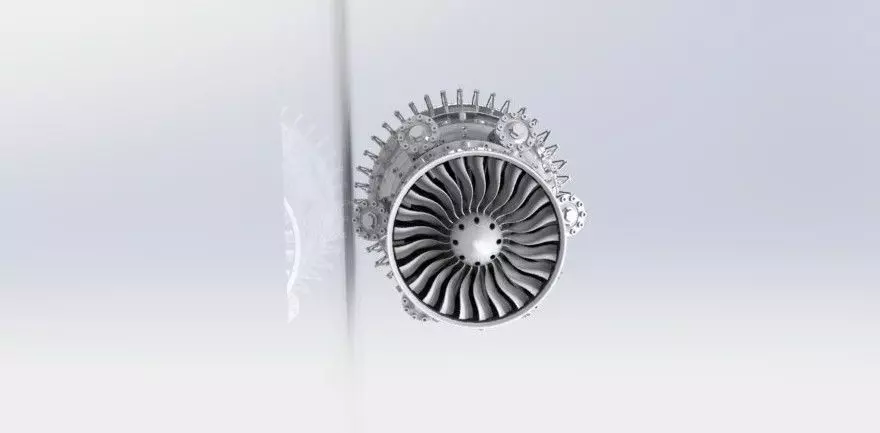 Textured Jet Engine 3D OBJ STL STEP FBX SolidWorks Renders 2D 3D model_5