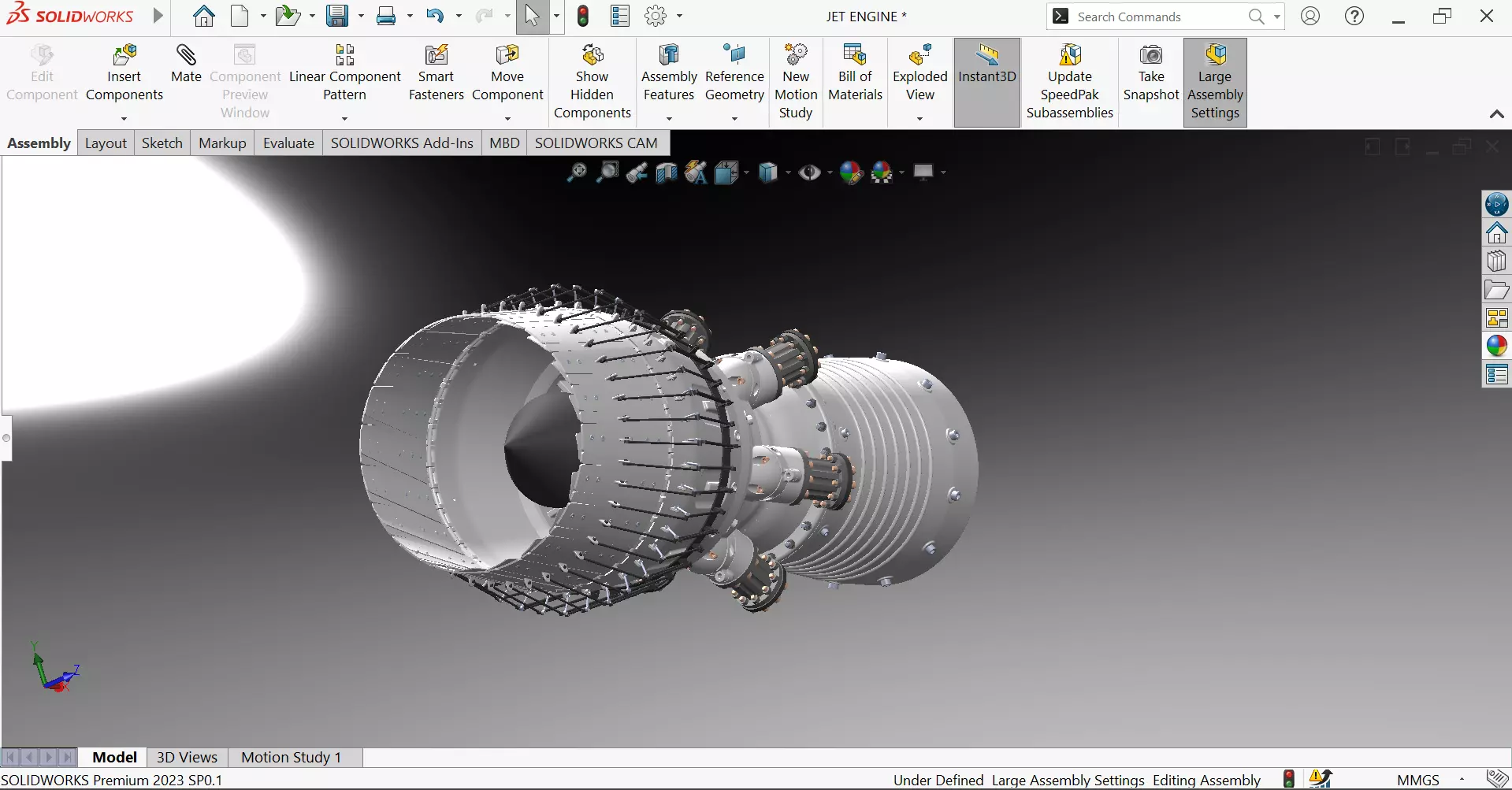 Textured Jet Engine 3D OBJ STL STEP FBX SolidWorks Renders 2D 3D model_8