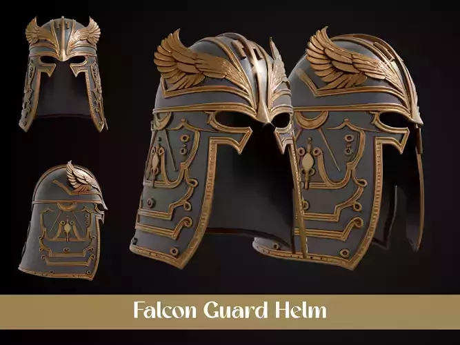 Stylized Egyptian Helmet - Falcon Guard 3D print model