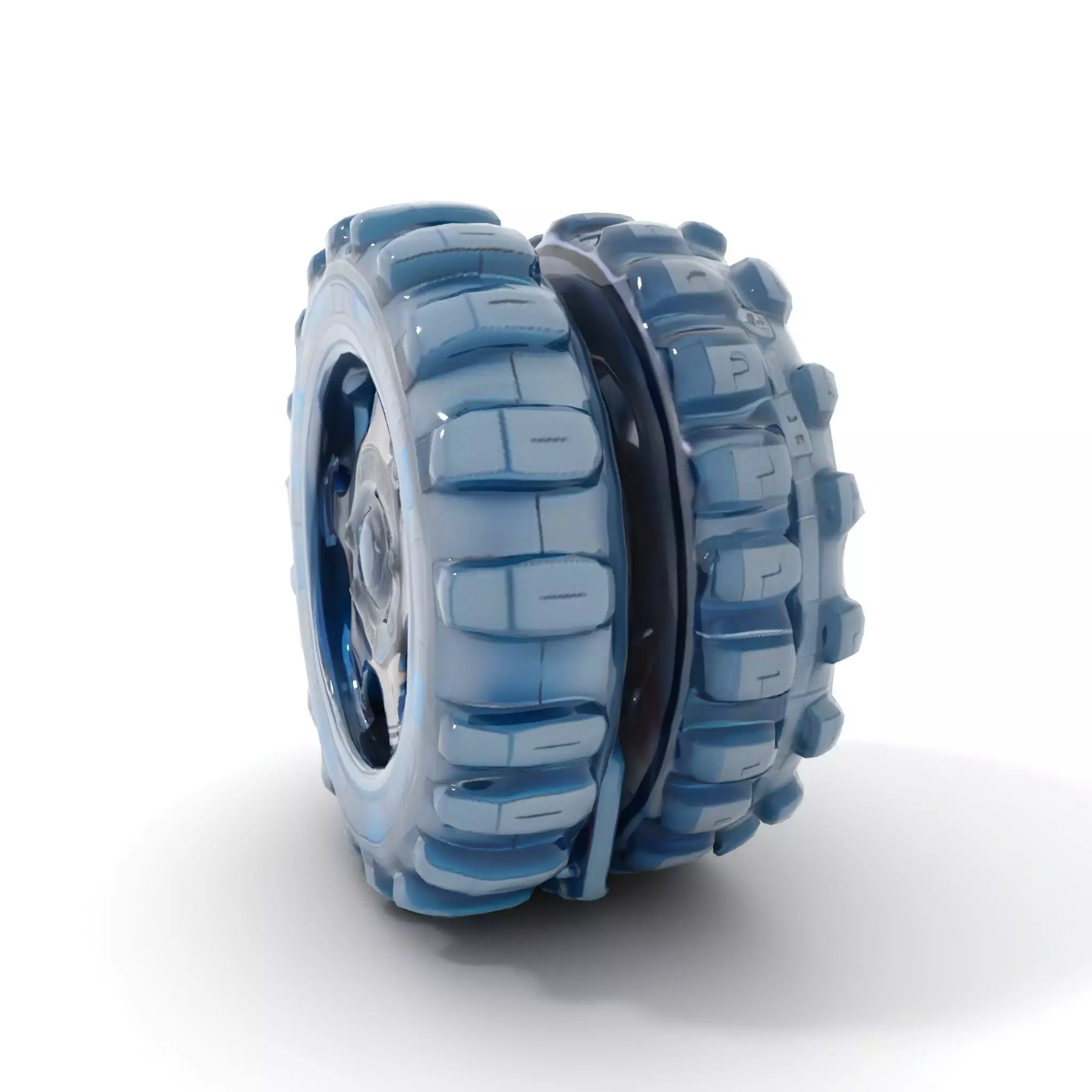 Futuristic HeavyDuty Wheel Model Pack with LED Lights Low-poly 3D model_17