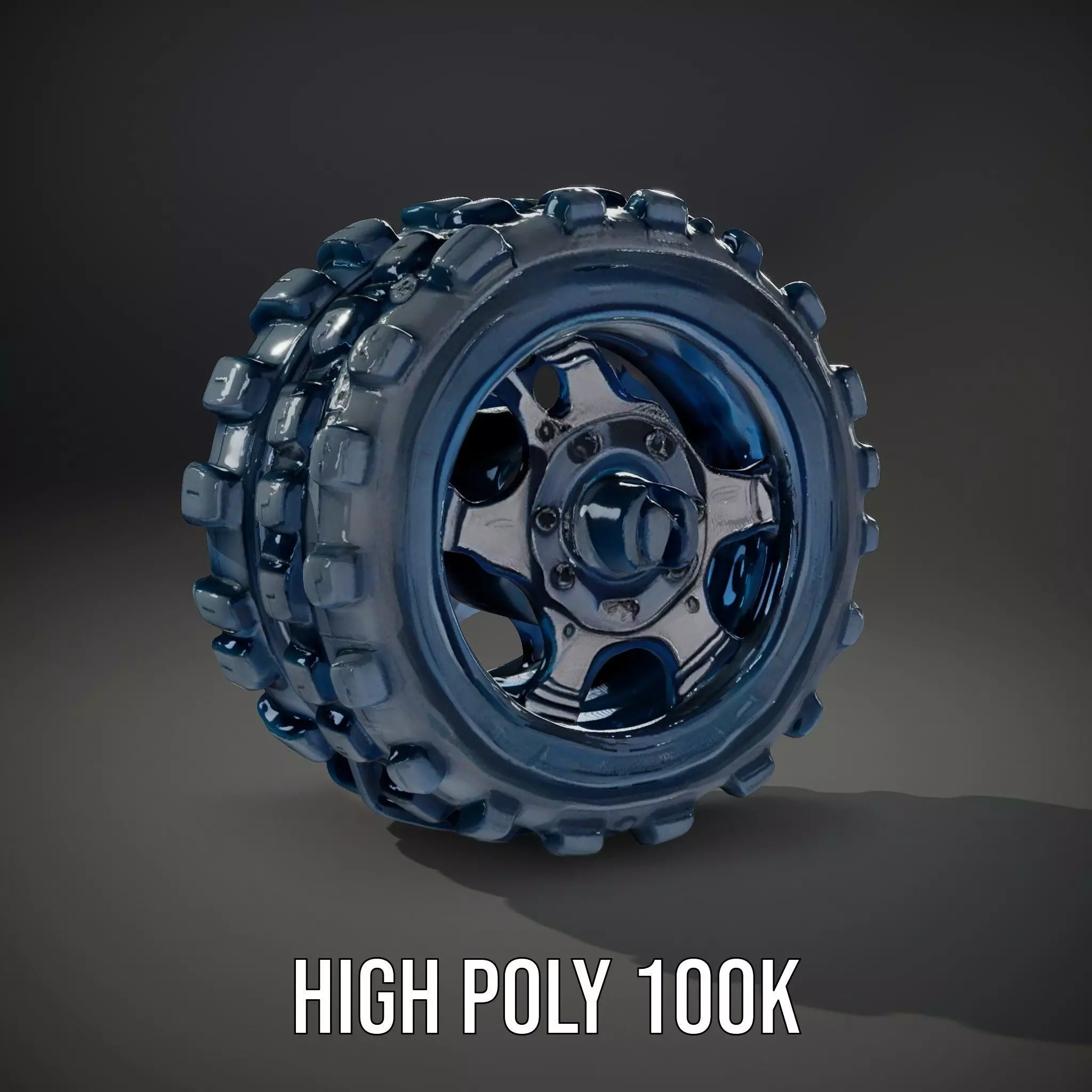 Futuristic HeavyDuty Wheel Model Pack with LED Lights Low-poly 3D model_10