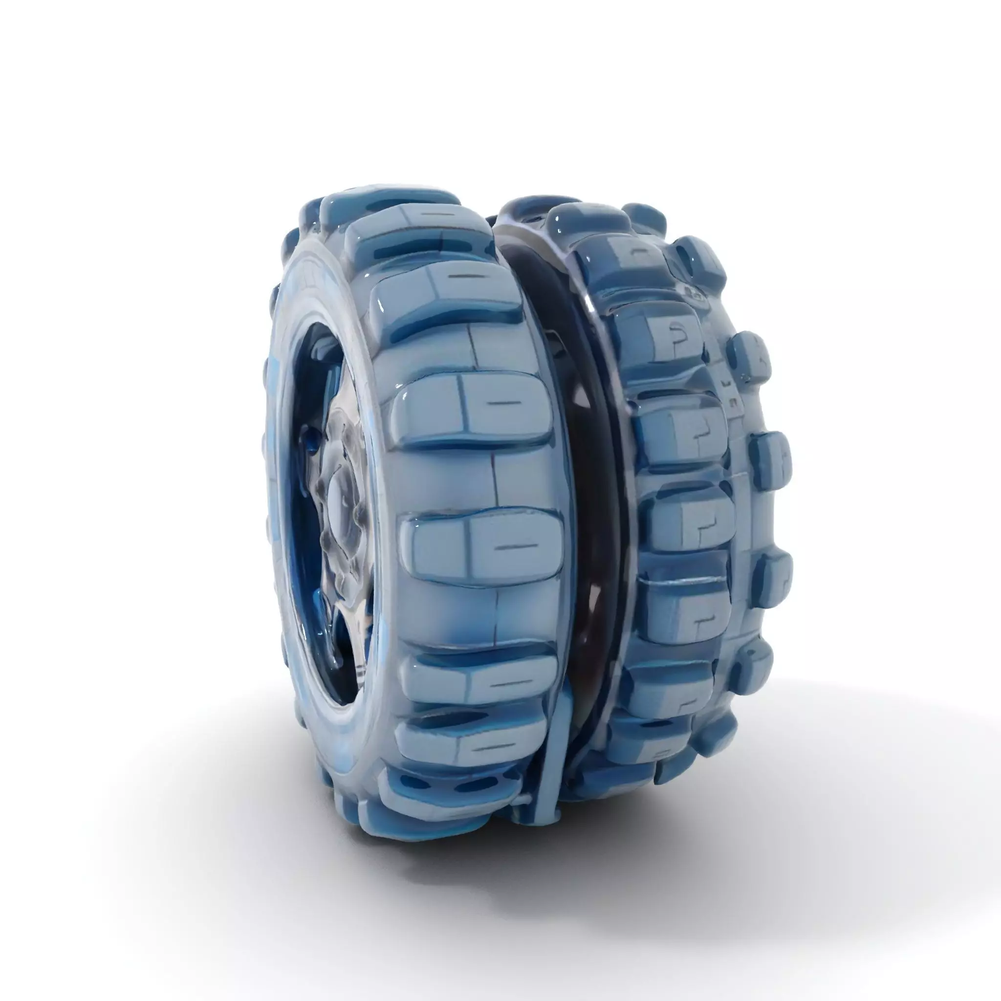 Futuristic HeavyDuty Wheel Model Pack with LED Lights Low-poly 3D model_0