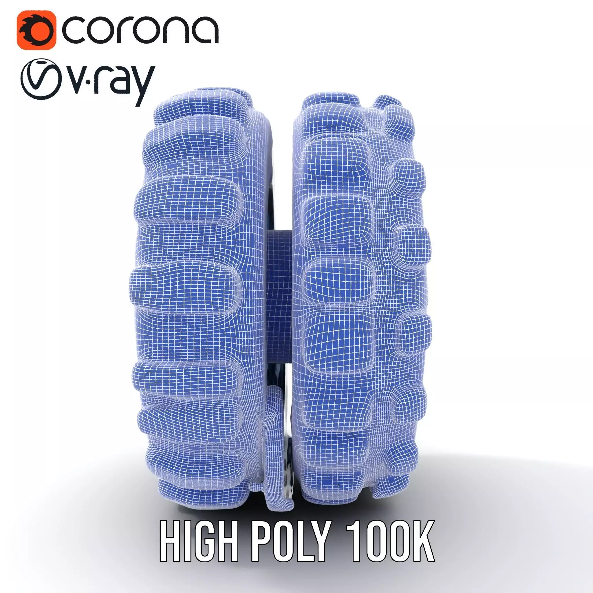 Futuristic HeavyDuty Wheel Model Pack with LED Lights Low-poly 3D model_33