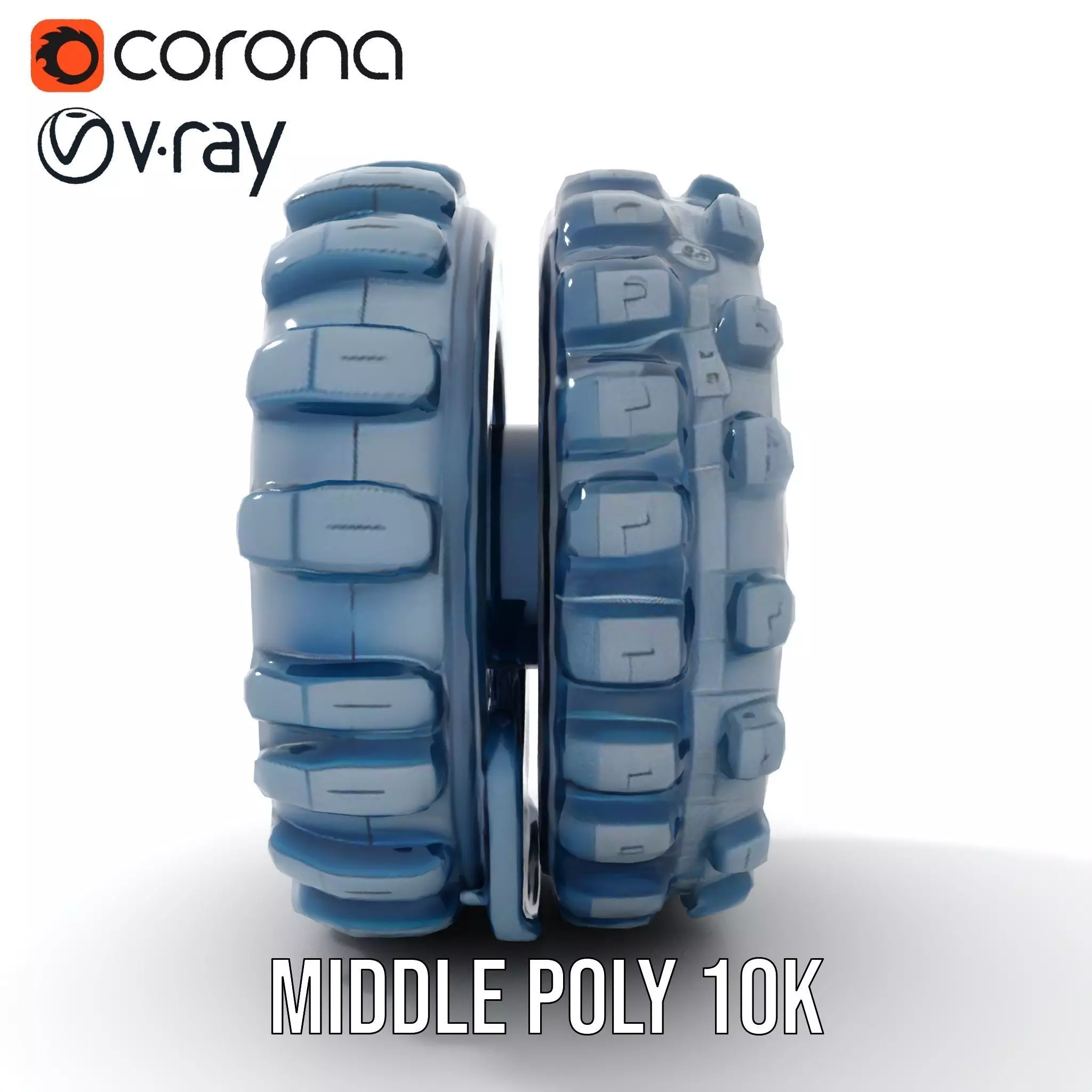 Futuristic HeavyDuty Wheel Model Pack with LED Lights Low-poly 3D model_6