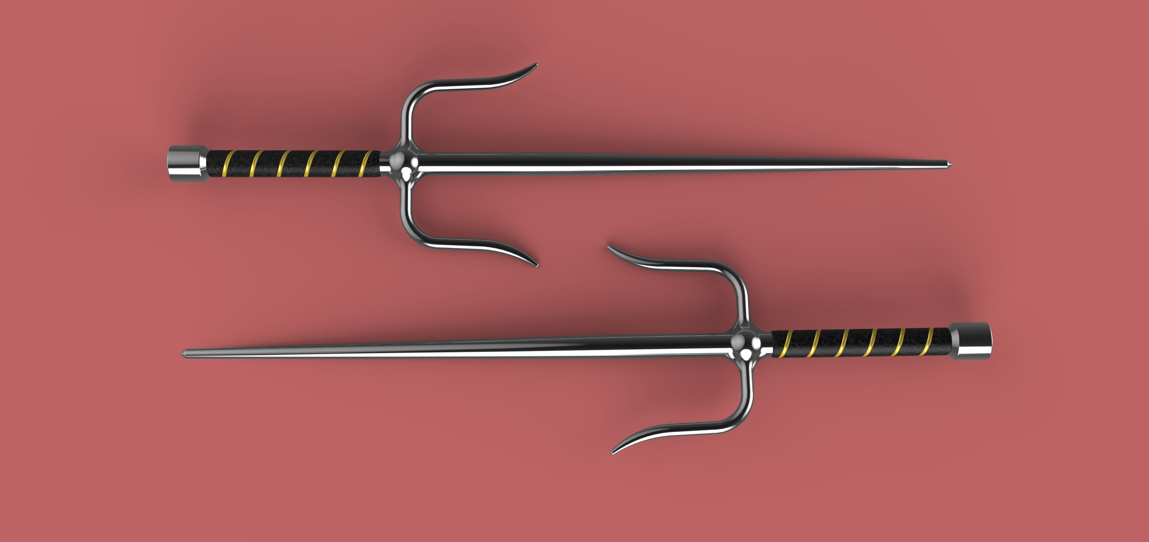 Sai weapon 3D model_2