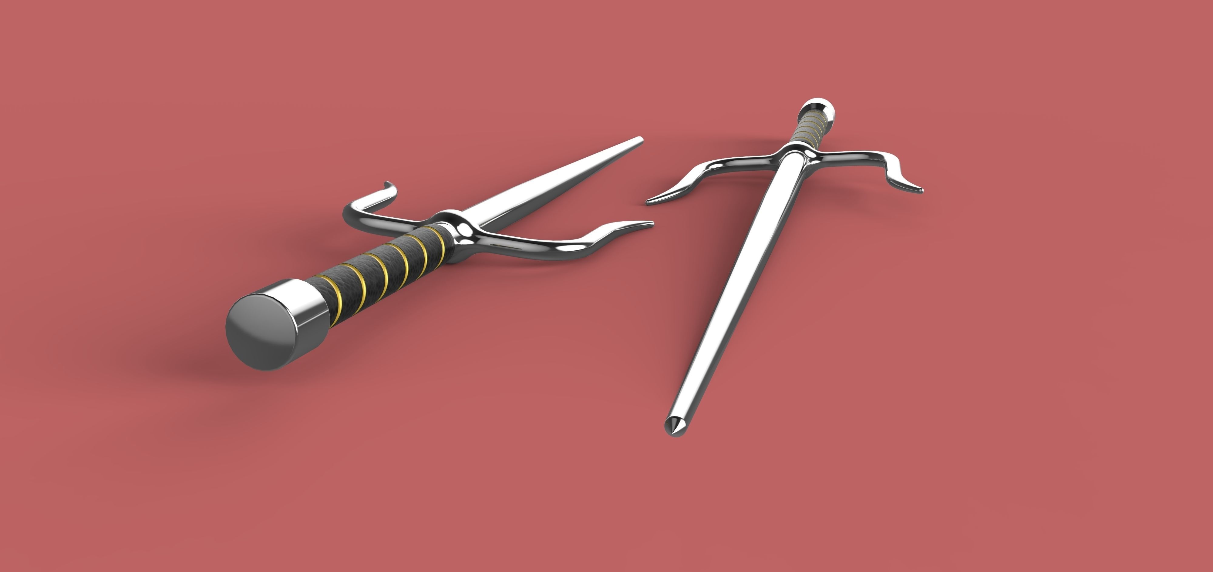 Sai weapon 3D model_1