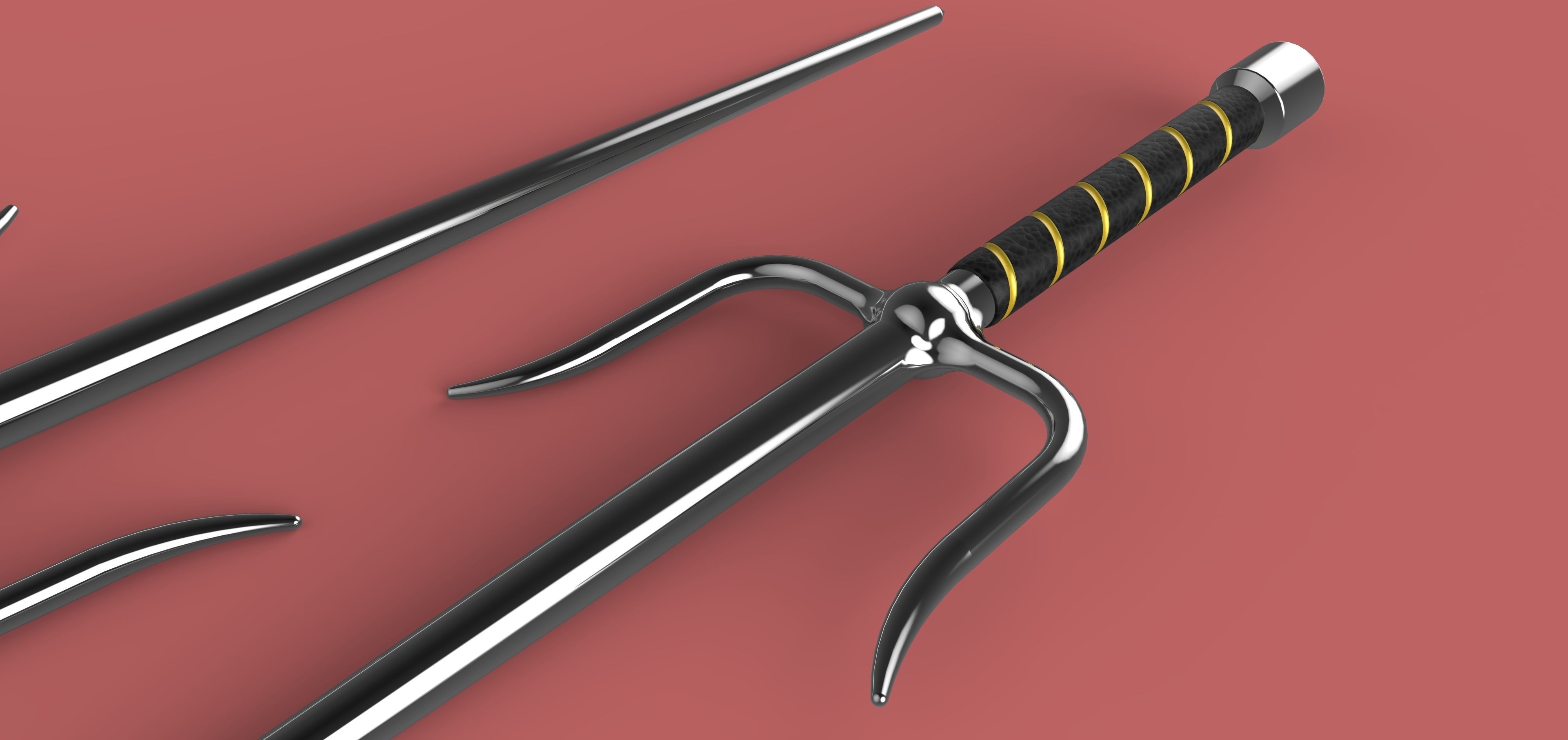 Sai weapon 3D model_3