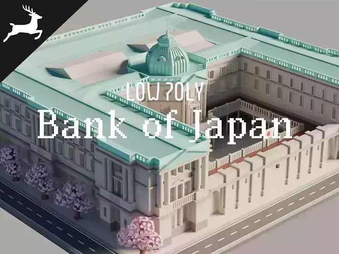 Bank of Japan Low-poly 3D model
