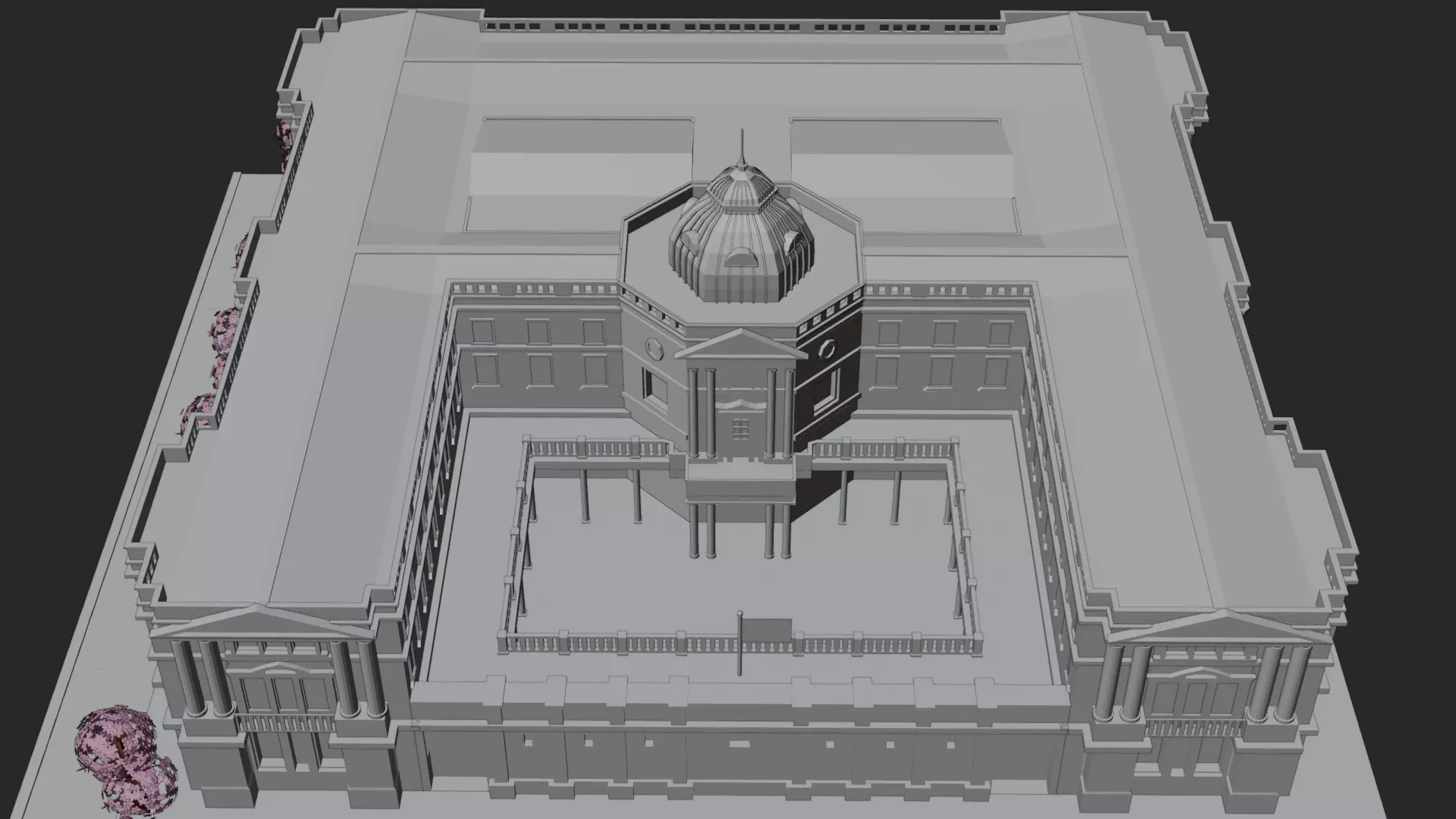 Bank of Japan Low-poly 3D model_5