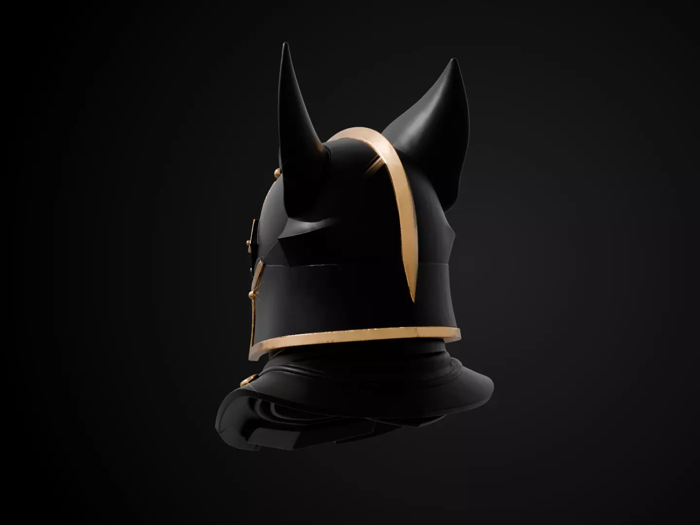Stylized Egyptian Helmet - Anubis Jackal 3D print model_7