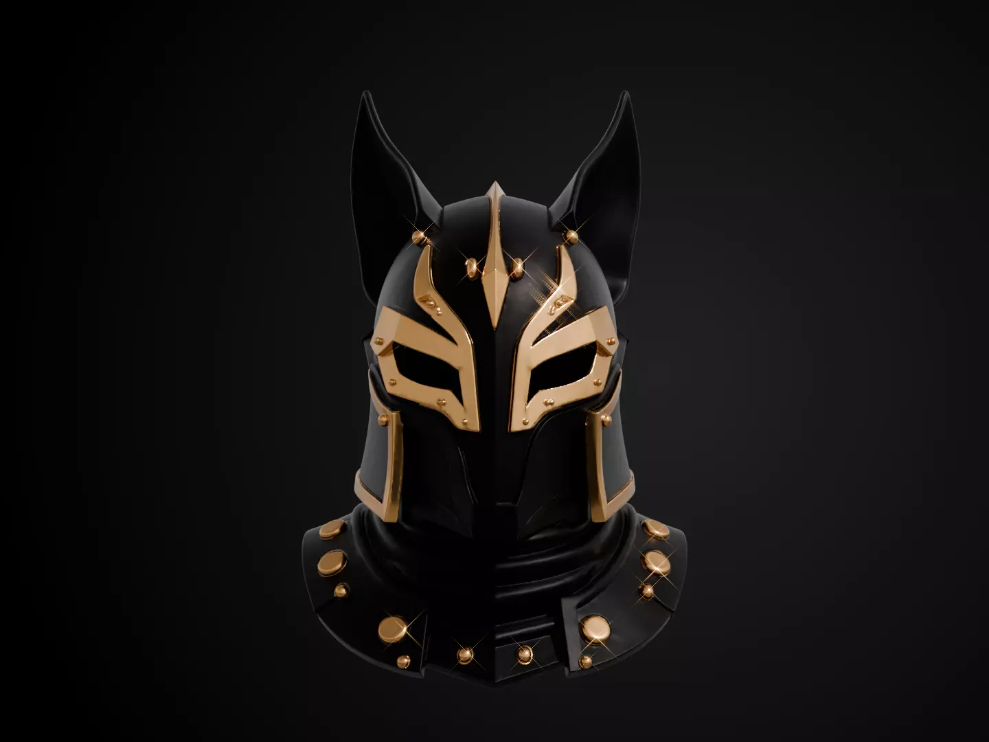 Stylized Egyptian Helmet - Anubis Jackal 3D print model_12