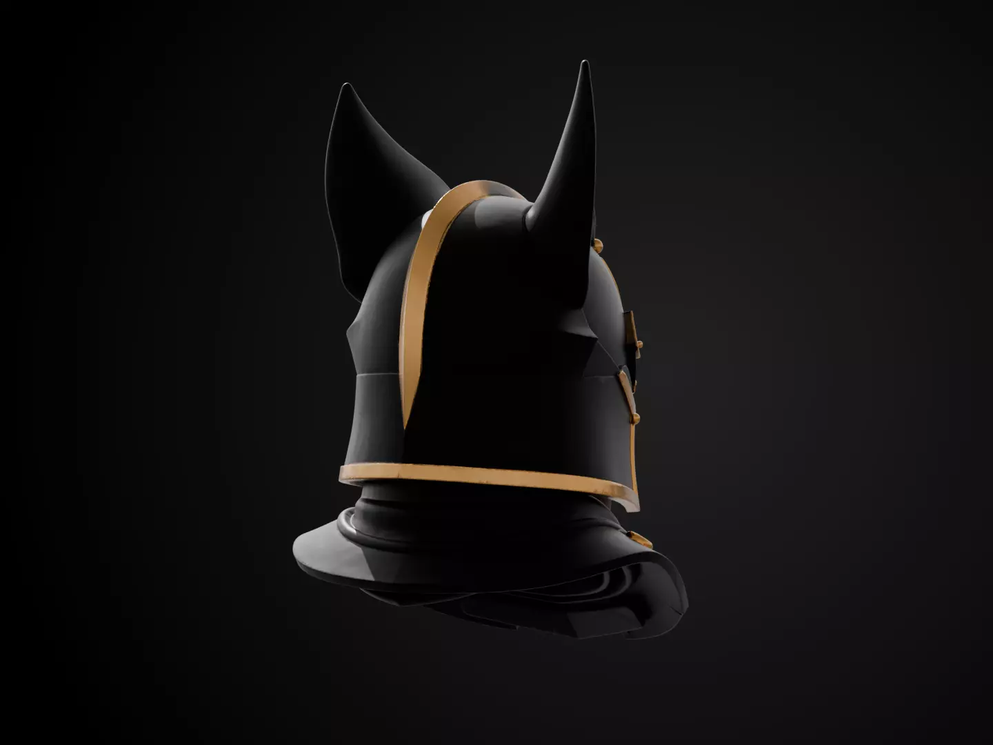 Stylized Egyptian Helmet - Anubis Jackal 3D print model_5