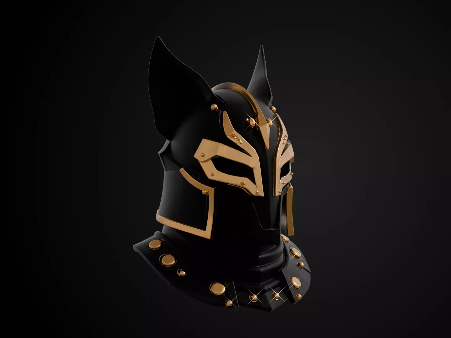 Stylized Egyptian Helmet - Anubis Jackal 3D print model_1