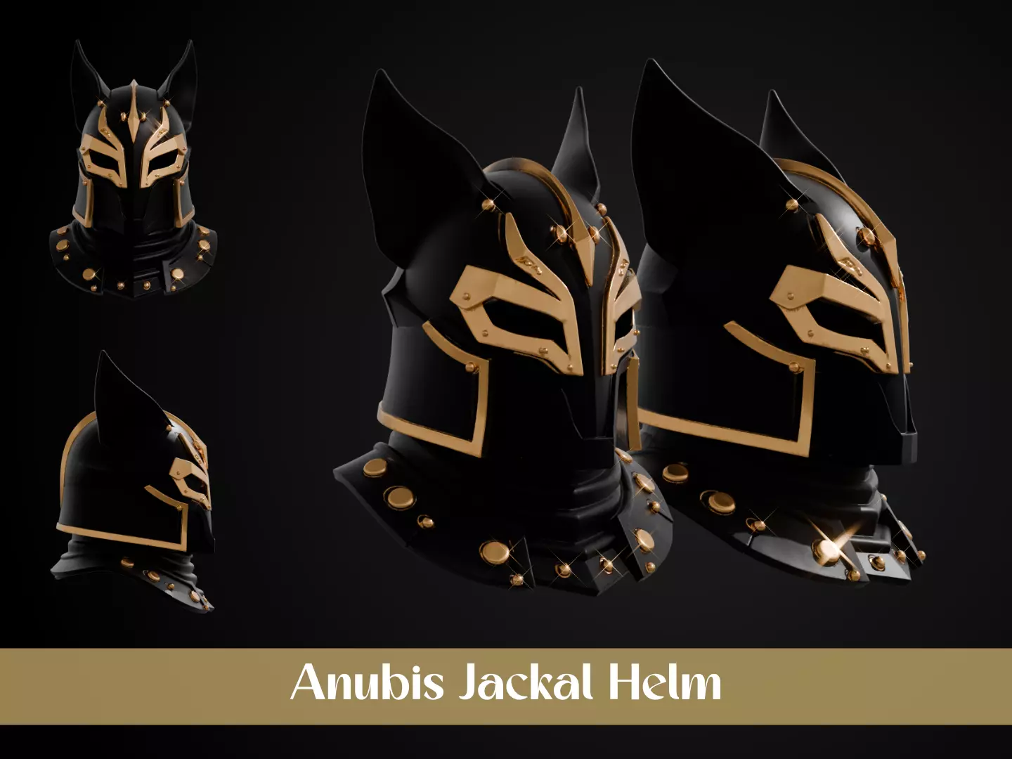 Stylized Egyptian Helmet - Anubis Jackal 3D print model_0
