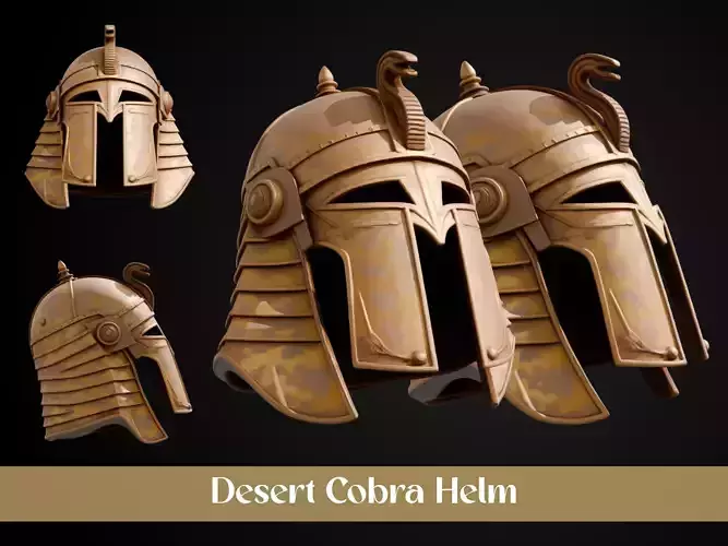 Stylized Egyptian Helmet - Desert Cobra 3D print model