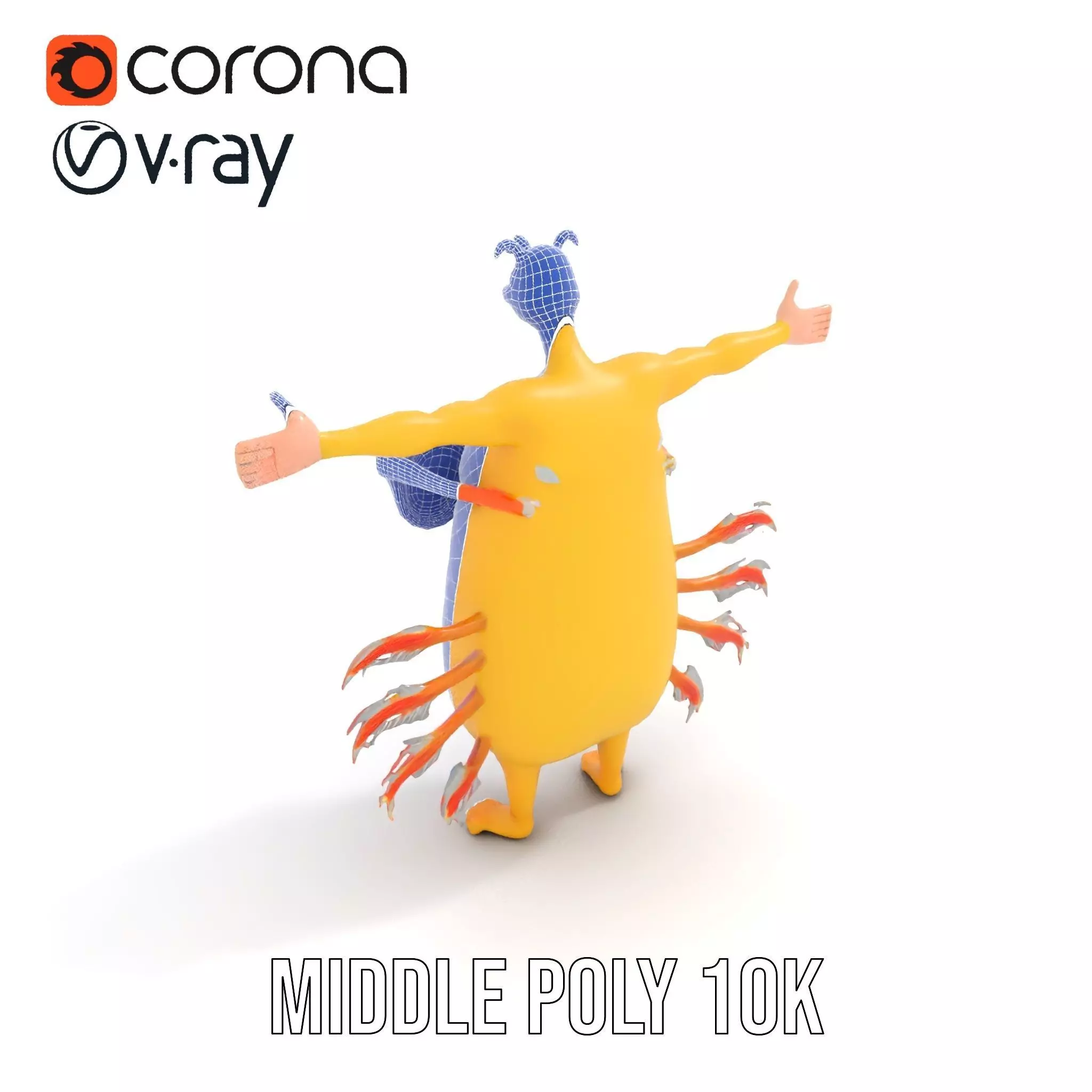 Cheerful Monster with Sunglasses Model Pack Low-poly 3D model_10