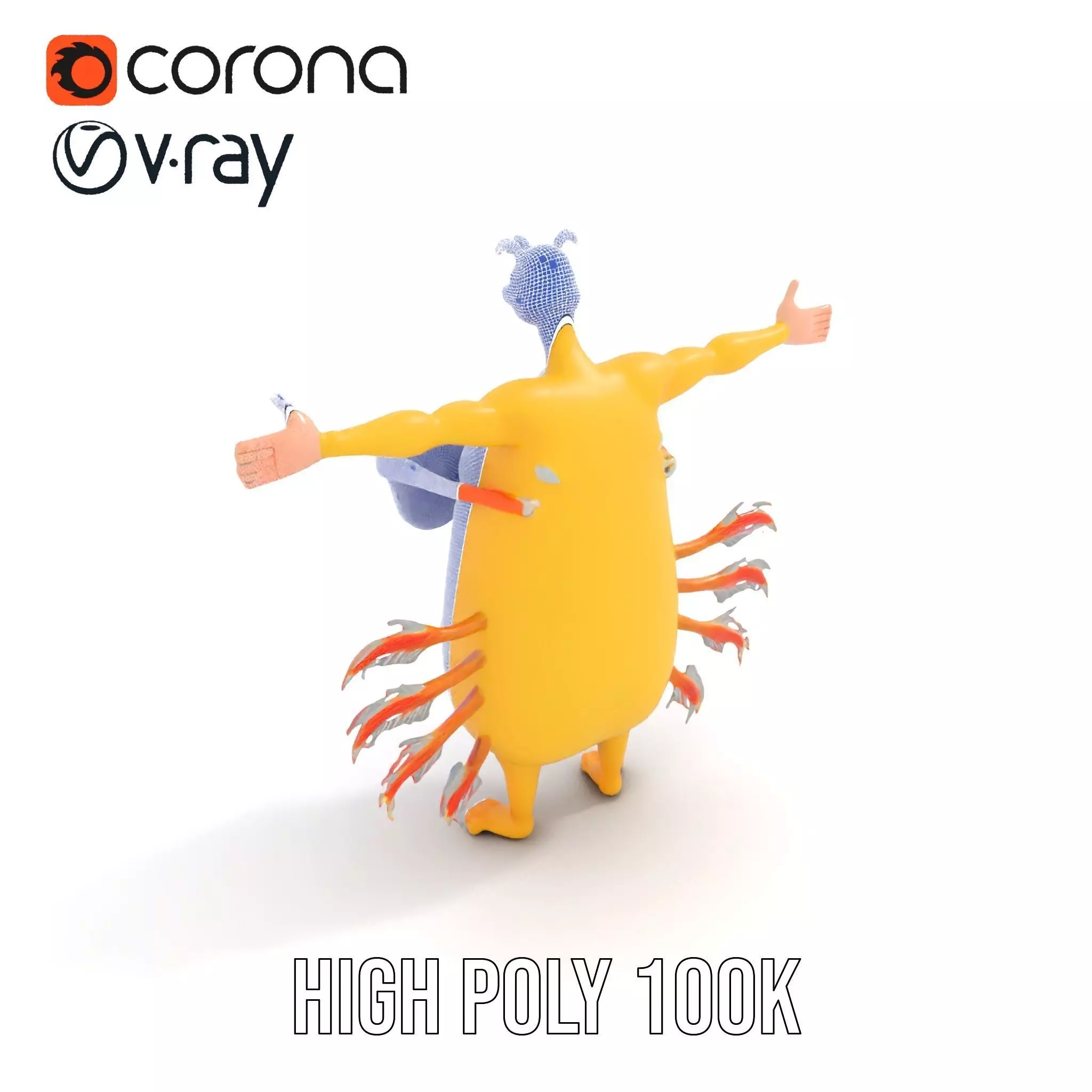 Cheerful Monster with Sunglasses Model Pack Low-poly 3D model_26