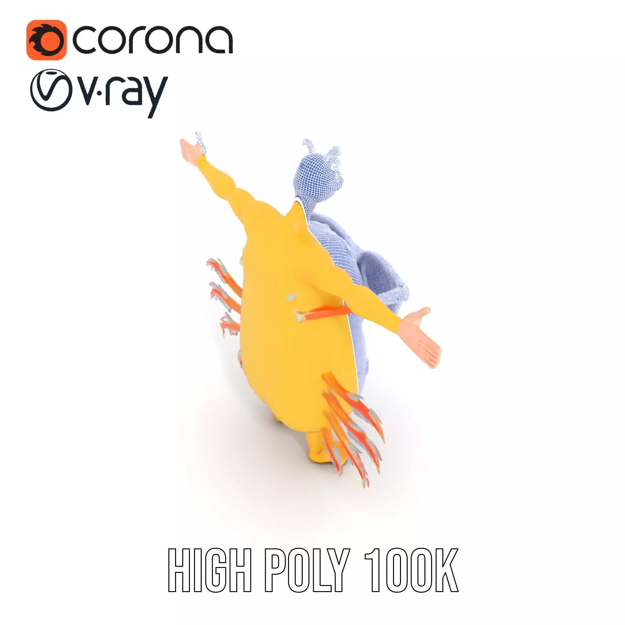 Cheerful Monster with Sunglasses Model Pack Low-poly 3D model_33