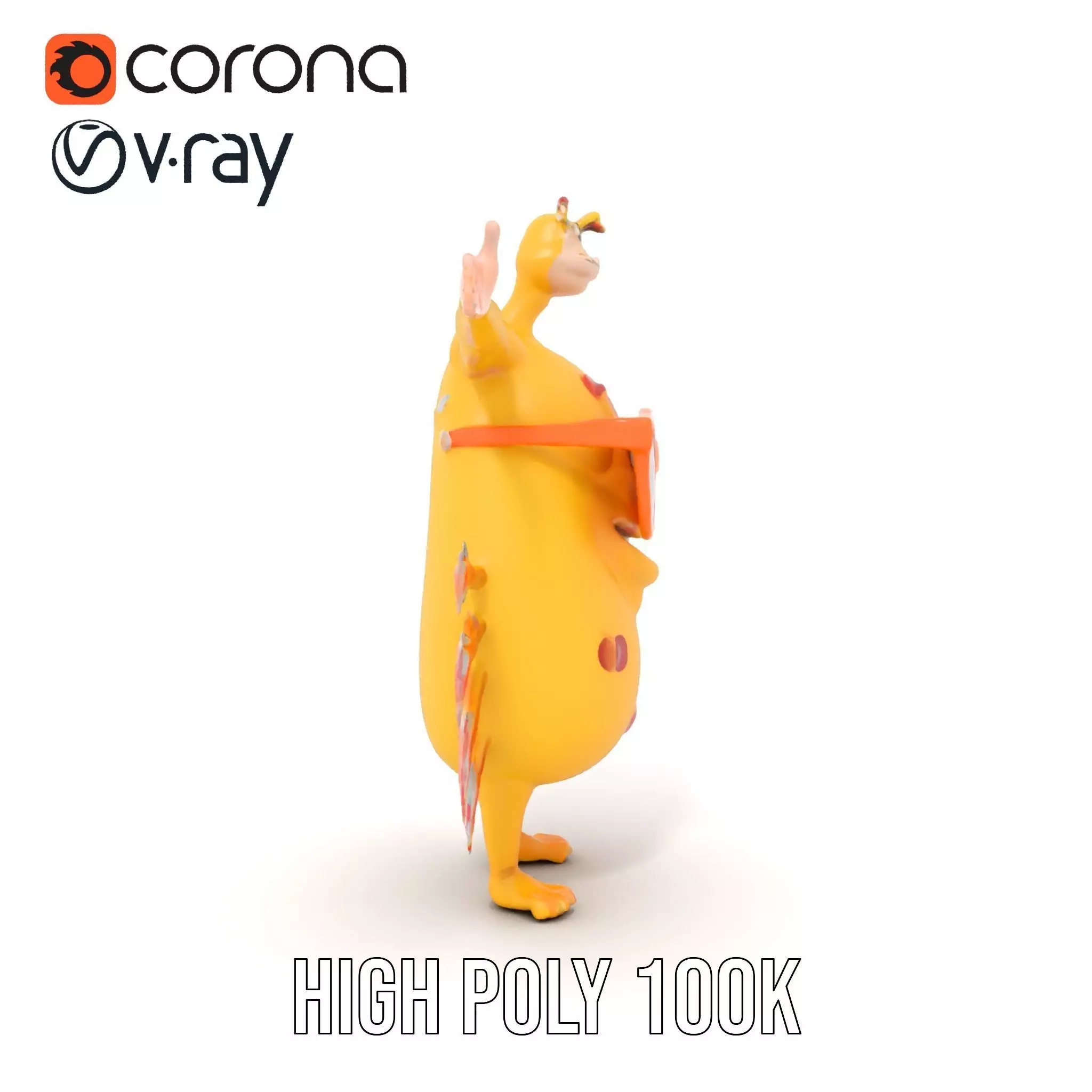 Cheerful Monster with Sunglasses Model Pack Low-poly 3D model_32