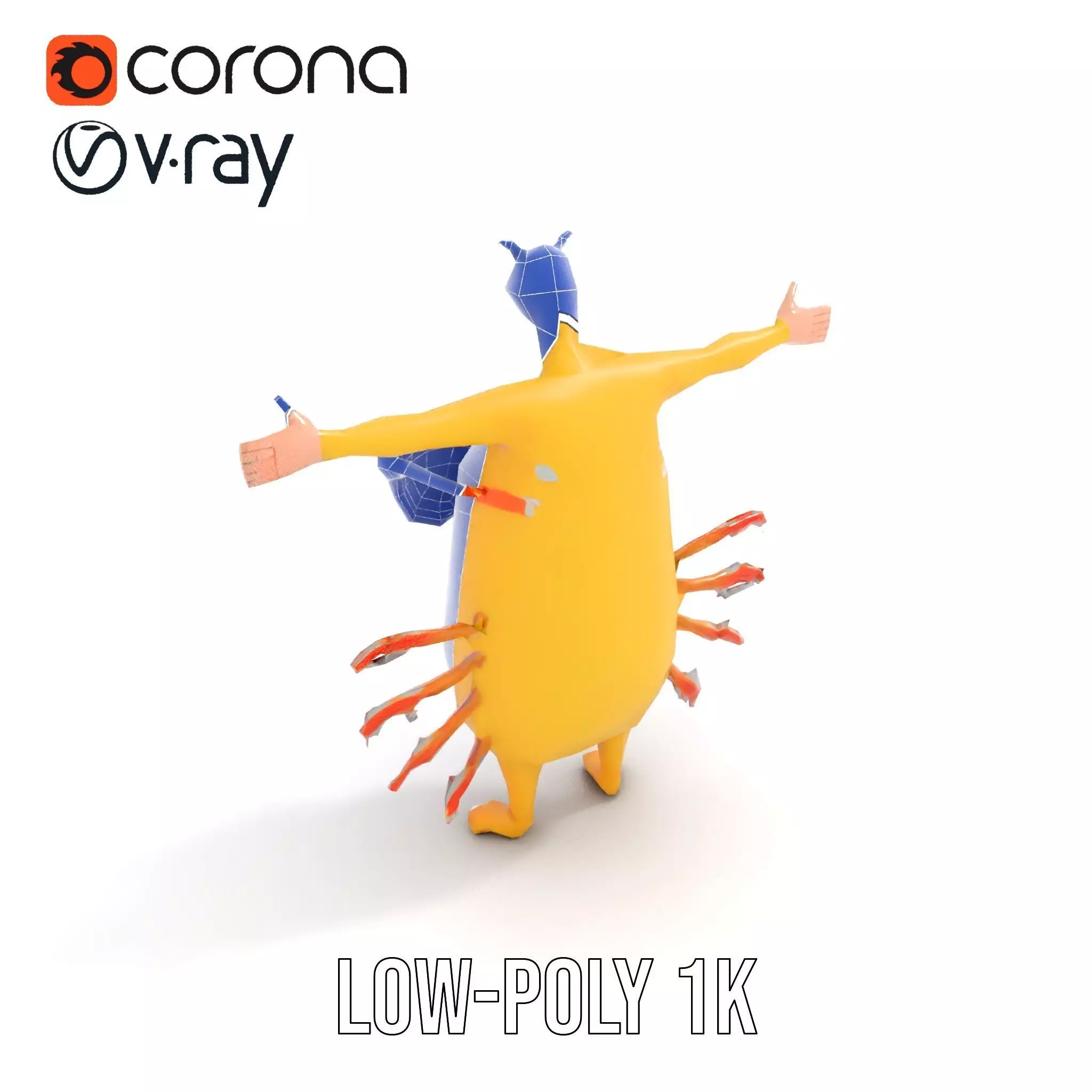 Cheerful Monster with Sunglasses Model Pack Low-poly 3D model_17