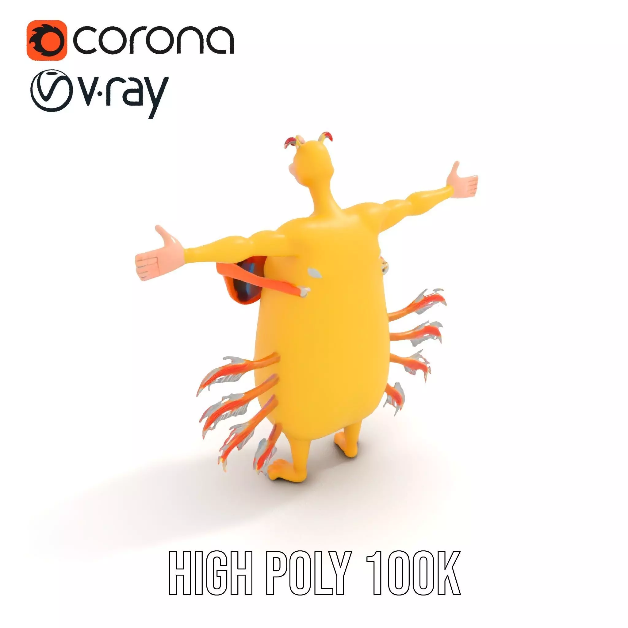 Cheerful Monster with Sunglasses Model Pack Low-poly 3D model_12