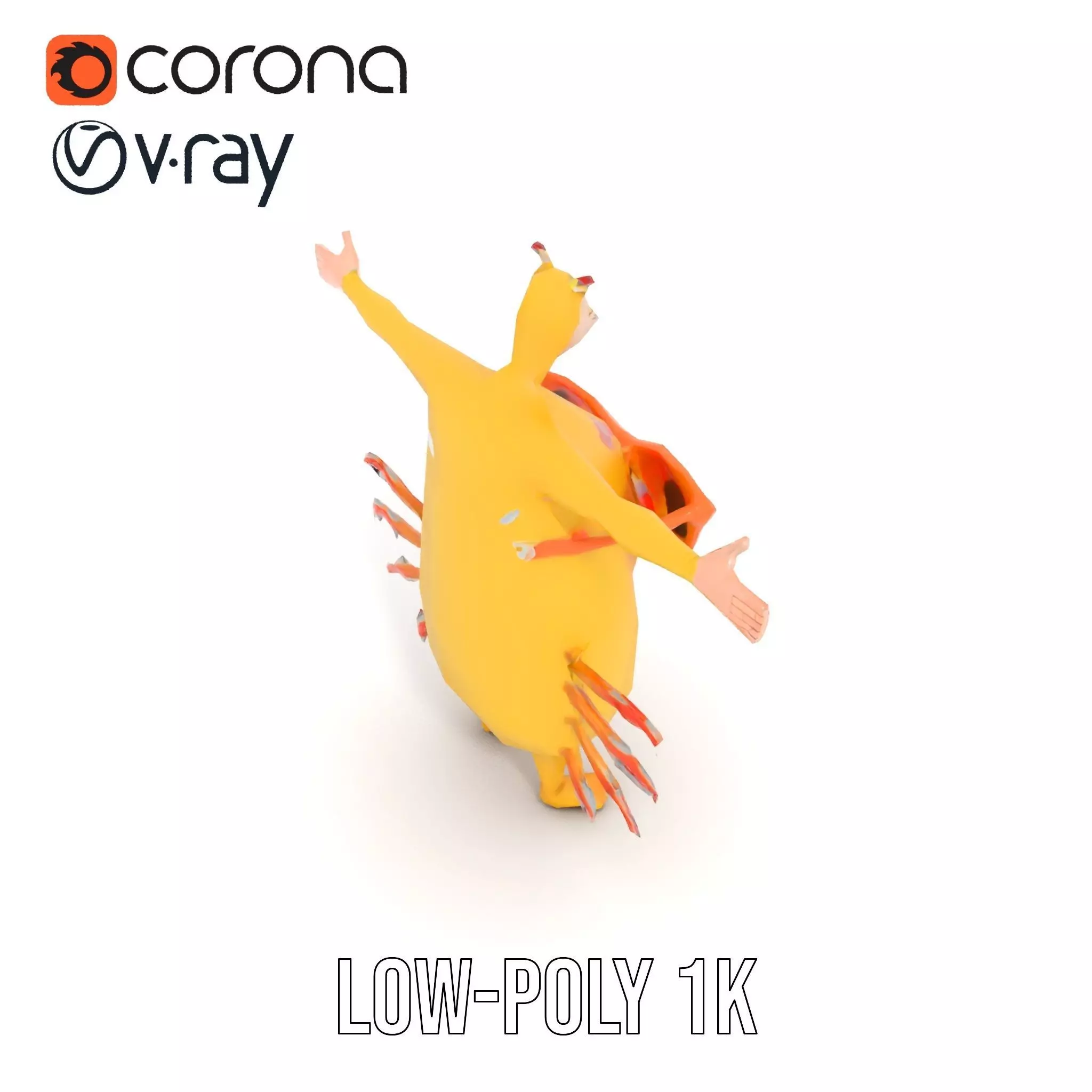 Cheerful Monster with Sunglasses Model Pack Low-poly 3D model_11