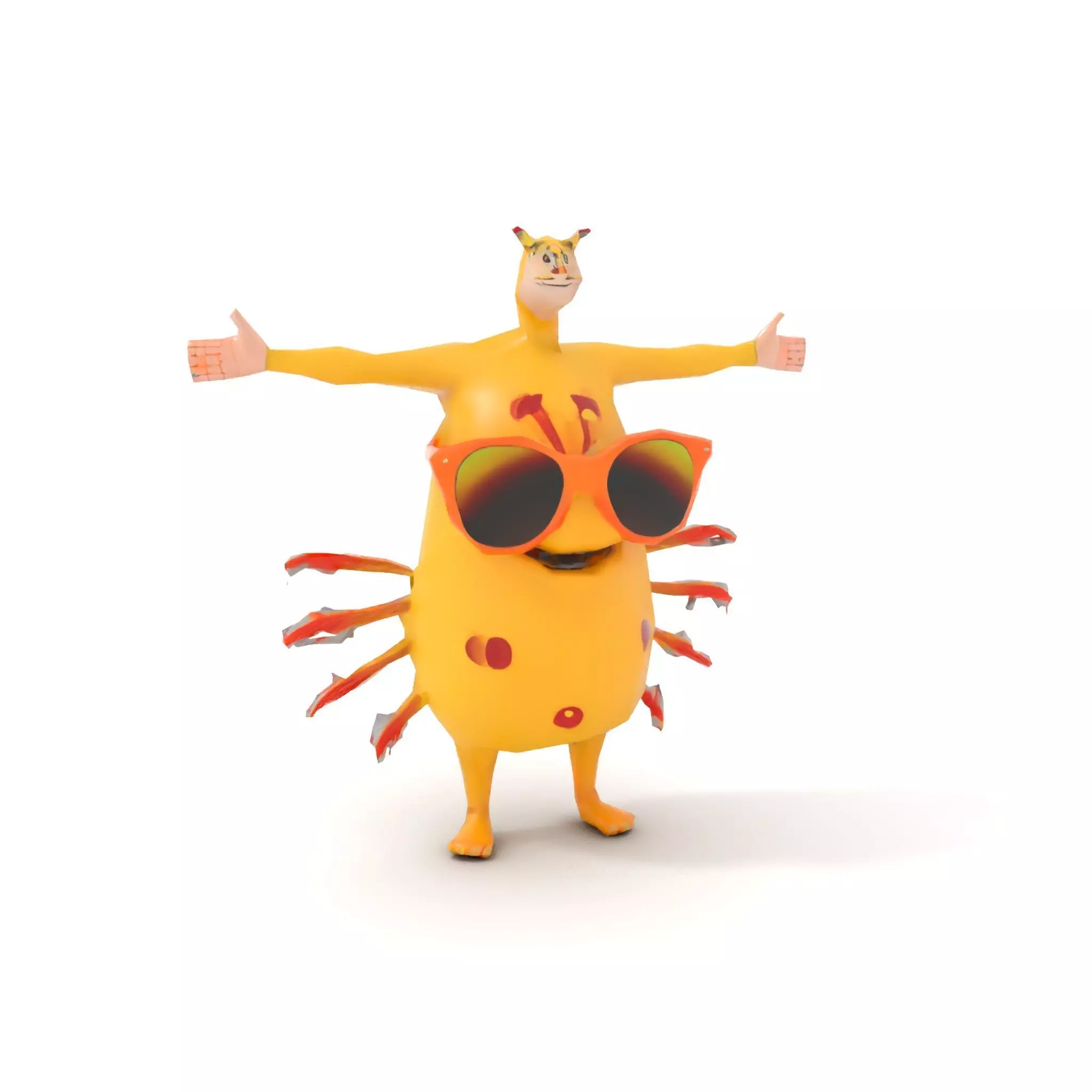 Cheerful Monster with Sunglasses Model Pack Low-poly 3D model_9