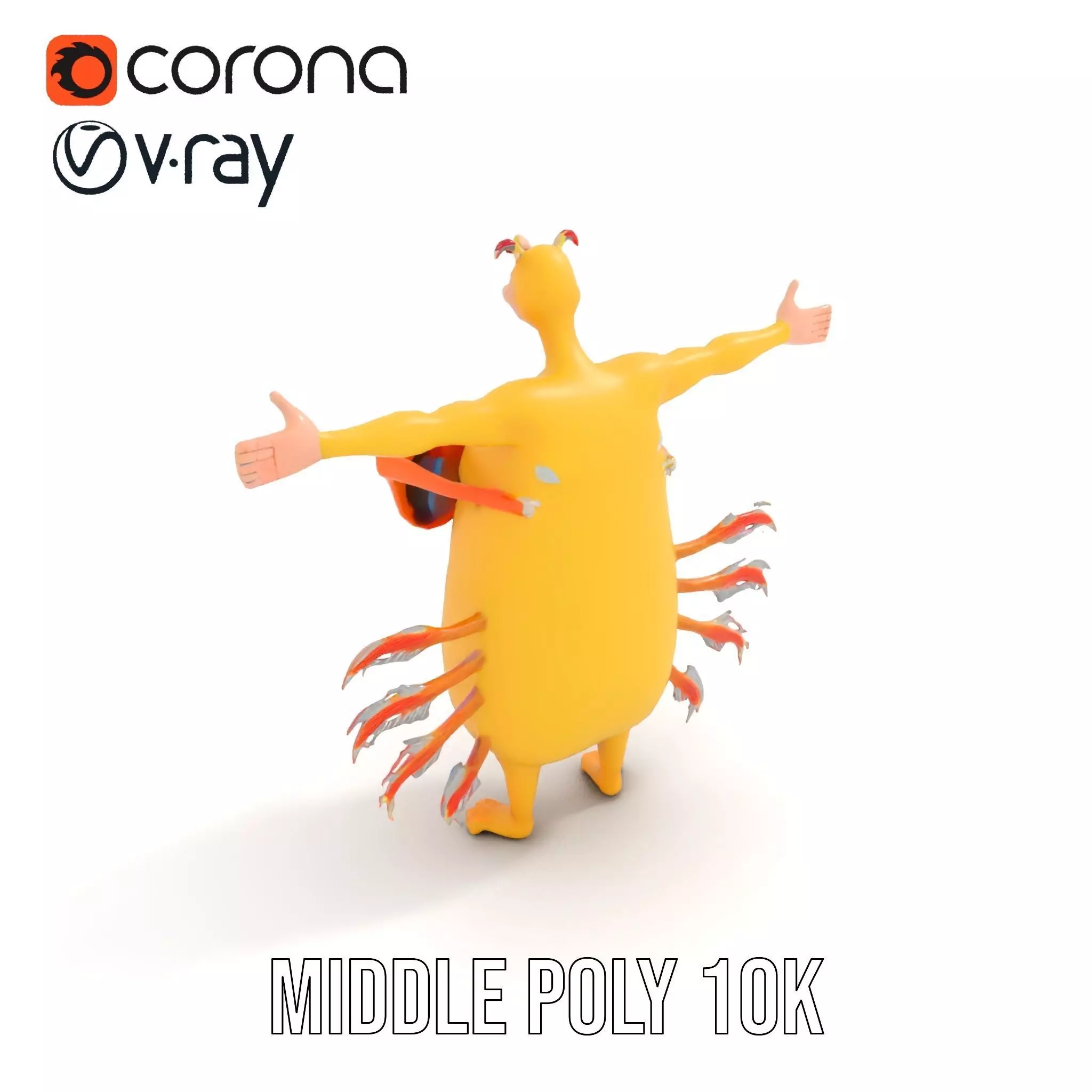 Cheerful Monster with Sunglasses Model Pack Low-poly 3D model_6