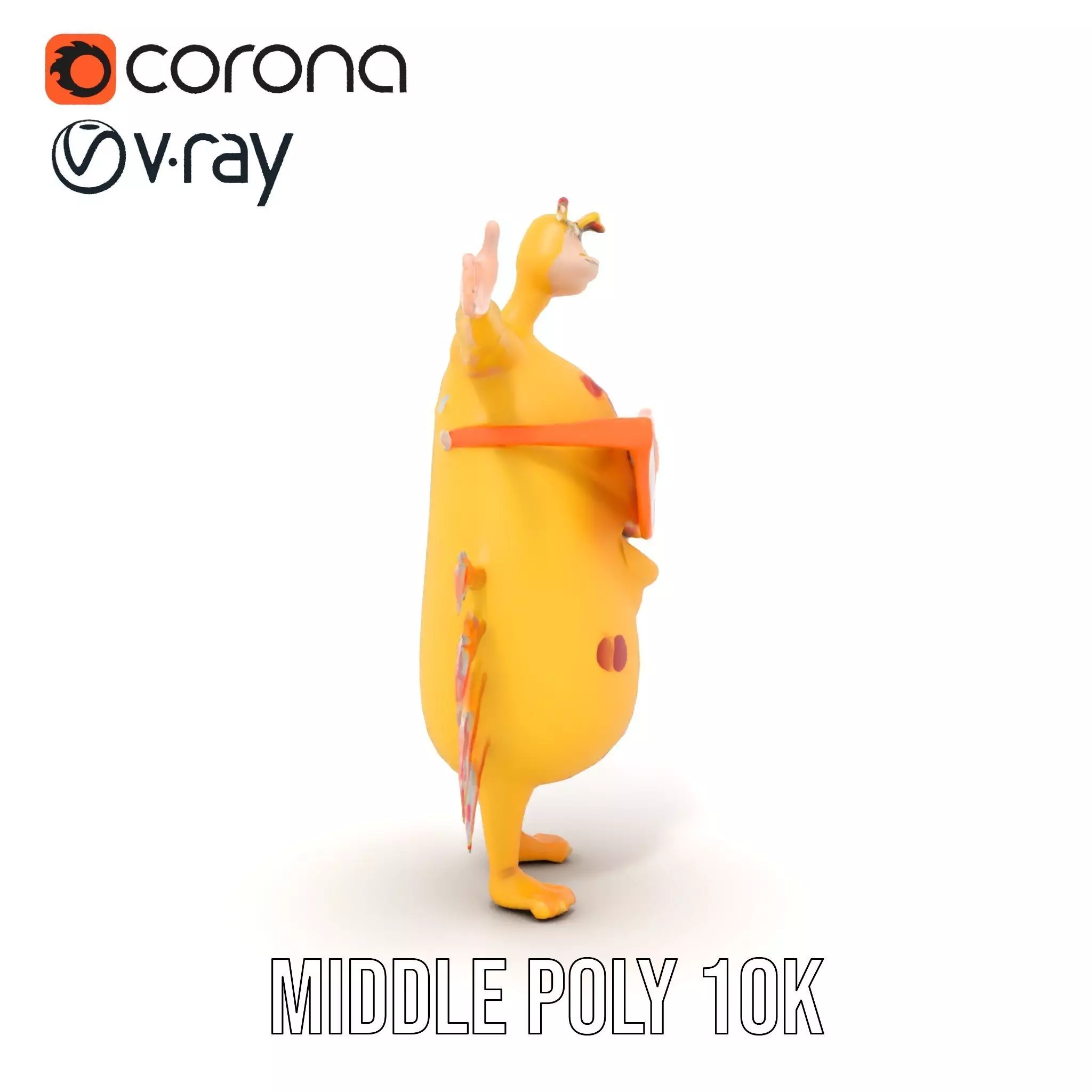 Cheerful Monster with Sunglasses Model Pack Low-poly 3D model_7