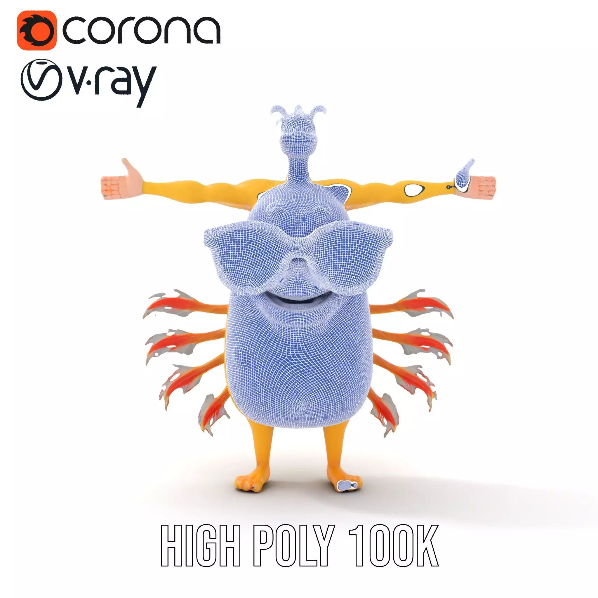 Cheerful Monster with Sunglasses Model Pack Low-poly 3D model_29