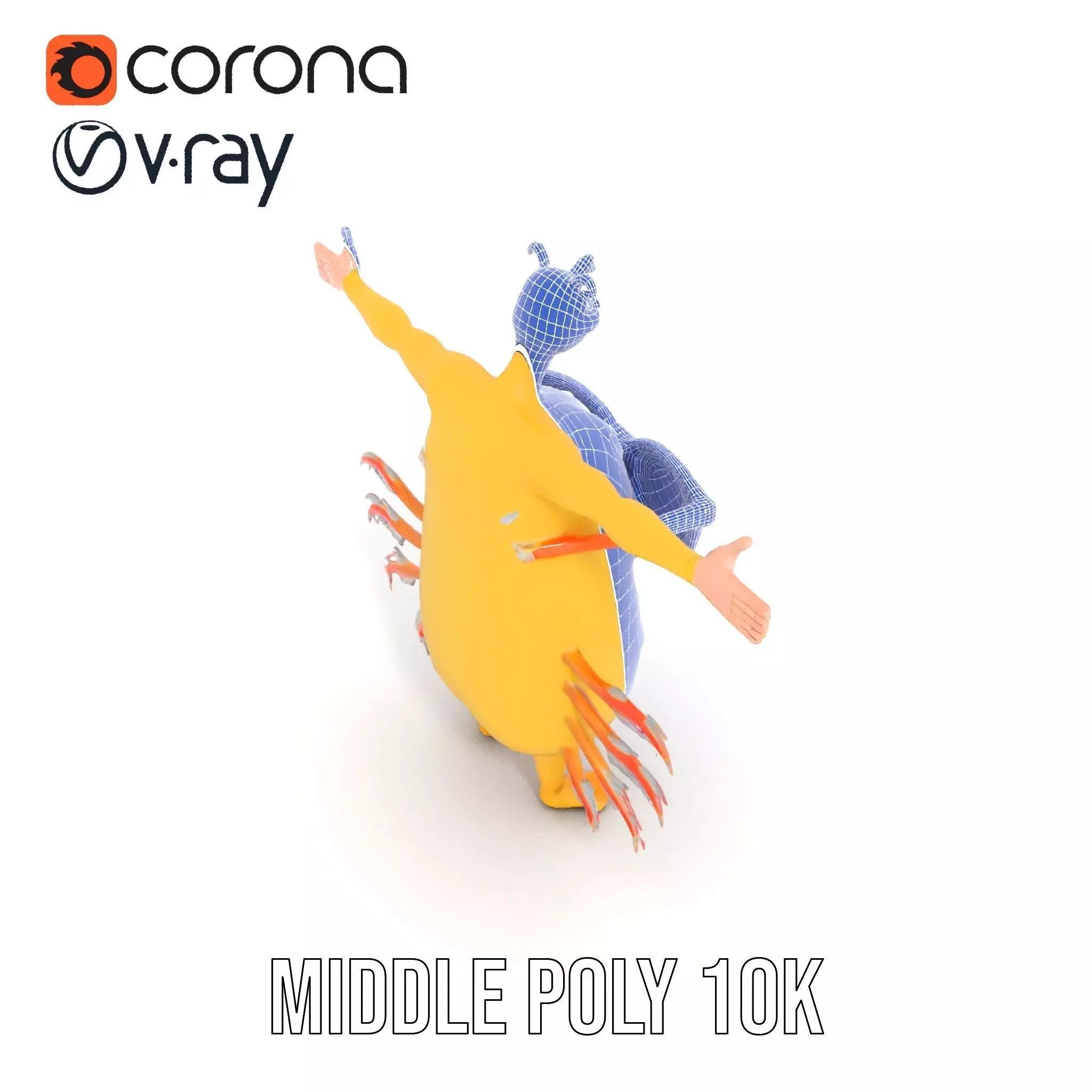 Cheerful Monster with Sunglasses Model Pack Low-poly 3D model_24