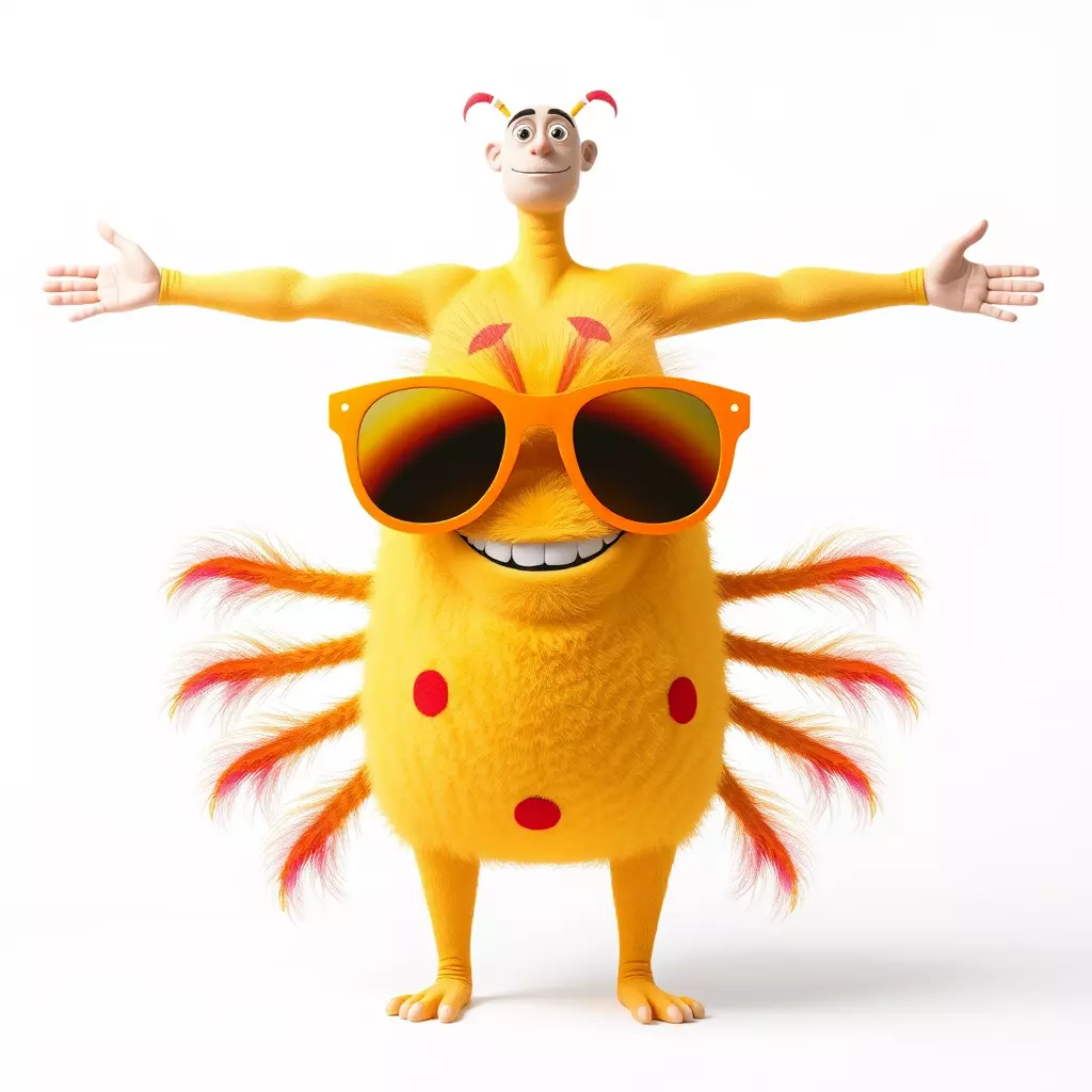 Cheerful Monster with Sunglasses Model Pack Low-poly 3D model_3