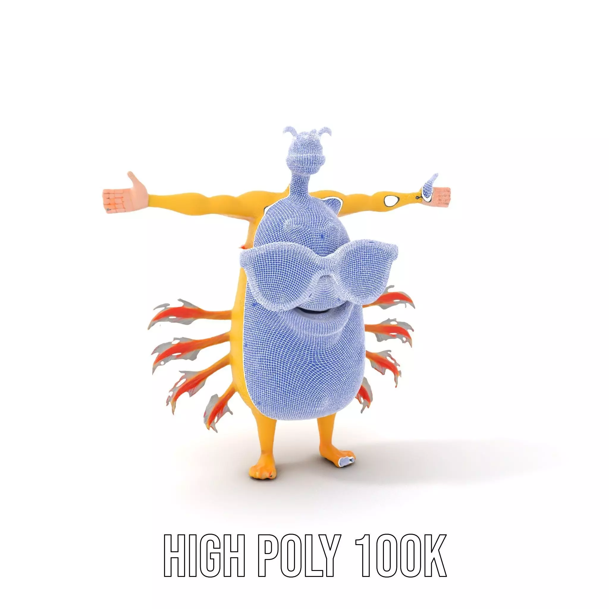 Cheerful Monster with Sunglasses Model Pack Low-poly 3D model_5