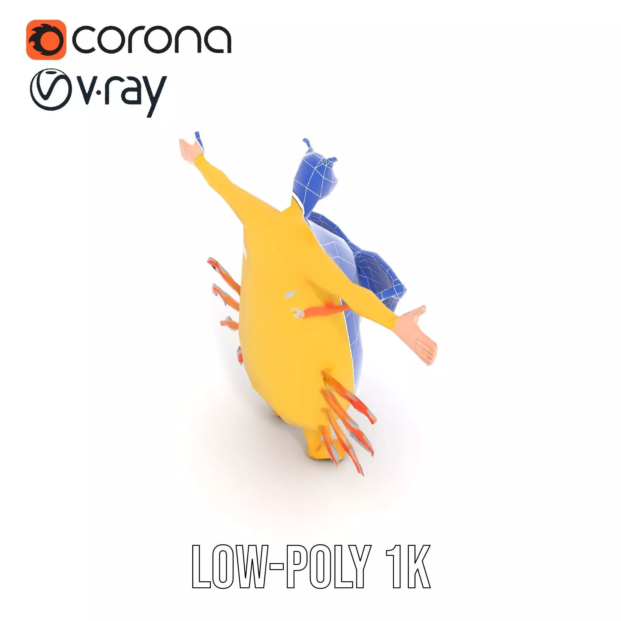 Cheerful Monster with Sunglasses Model Pack Low-poly 3D model_25