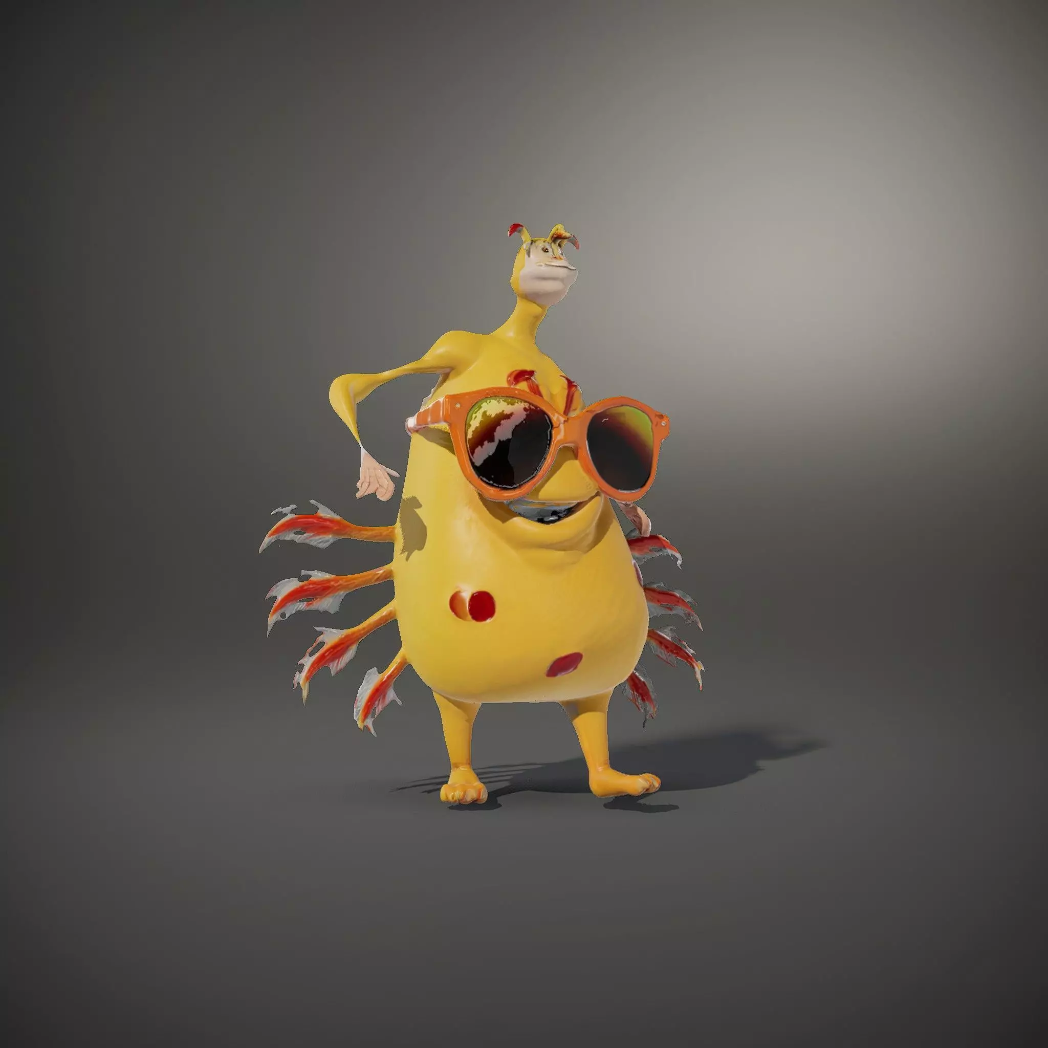 Cheerful Monster with Sunglasses Model Pack Low-poly 3D model_35