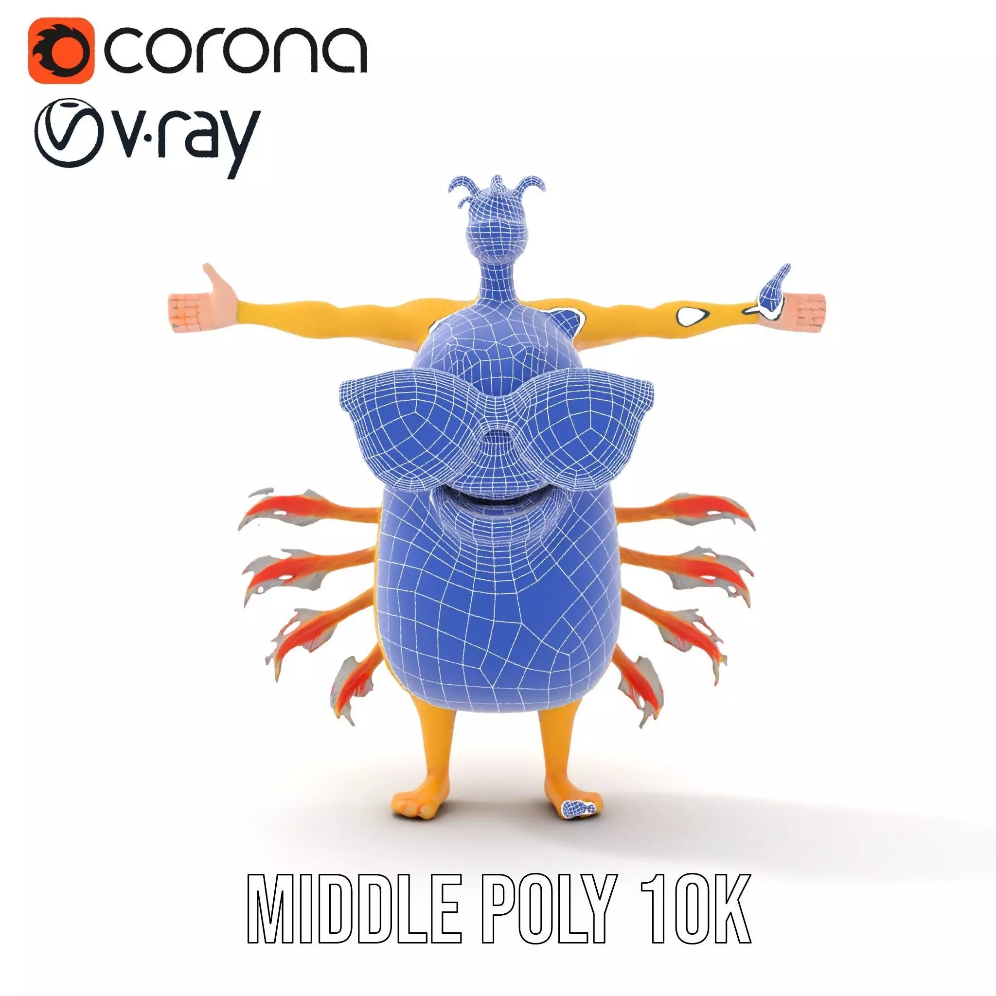 Cheerful Monster with Sunglasses Model Pack Low-poly 3D model_27
