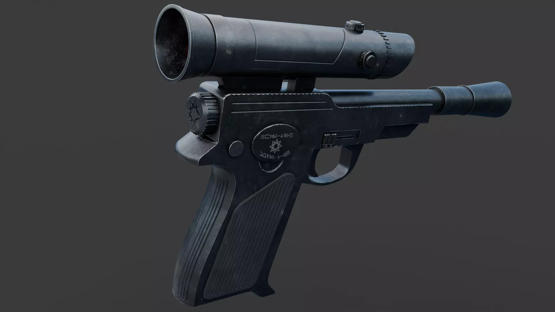 Blas-Tech L23 Blaster Pistol Low-poly 3D model_1