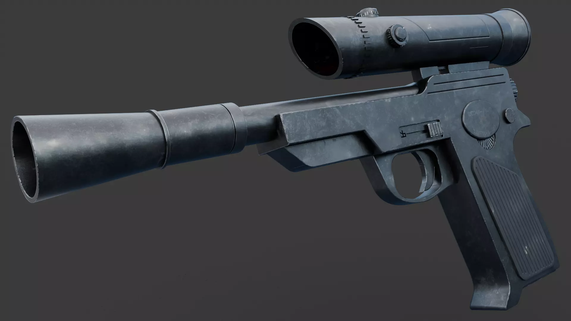 Blas-Tech L23 Blaster Pistol Low-poly 3D model_0